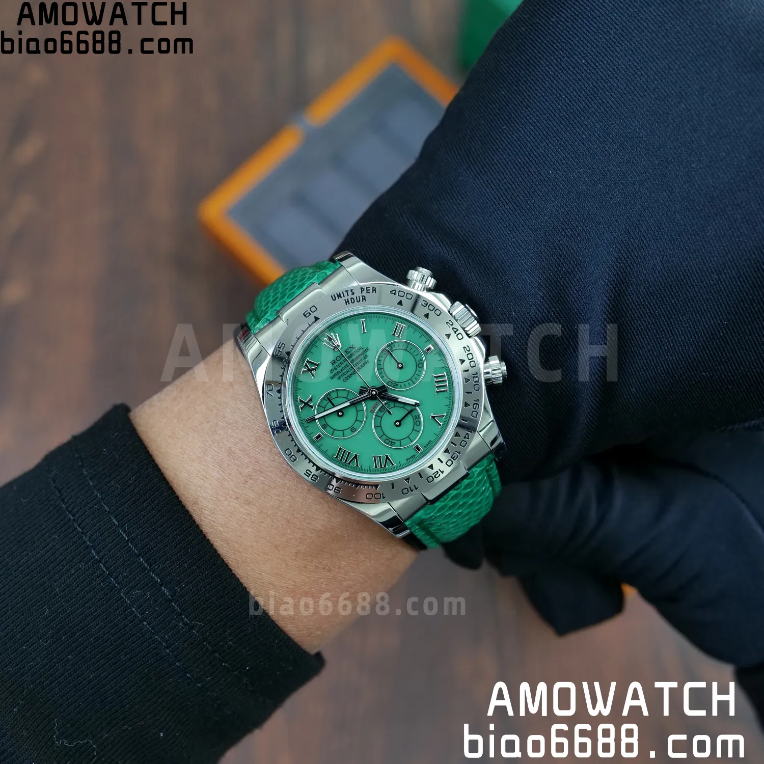 Rolex Daytona 116519 PPM Factory 1:1 Best Edition Green Roman Dial on Leather Strap 4130 94 3b465ca2cd34eac 阿默表行AmoWatch