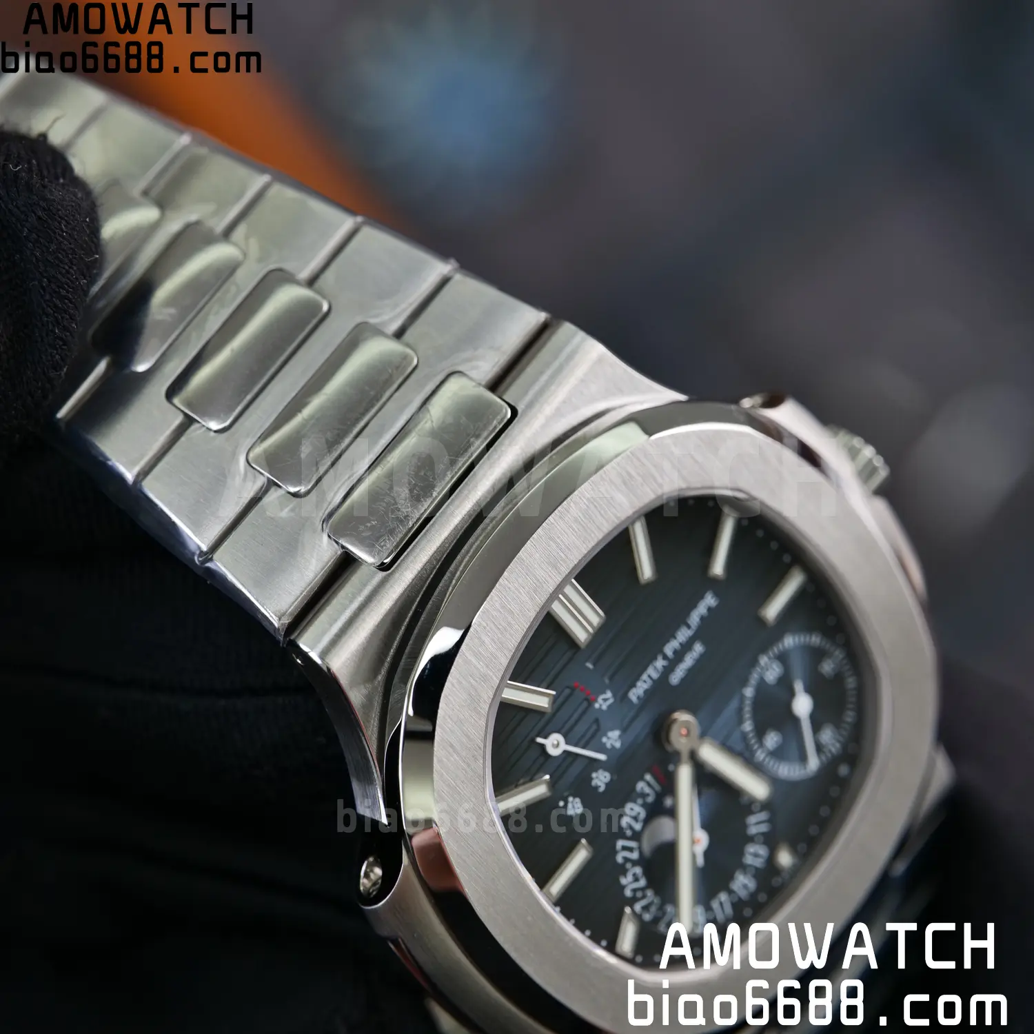 Custom Made PP Nautilus 5712 SW Dial Hands VVS Moon Phase Wheel 98 3e4ce11935675aa AMO Watch