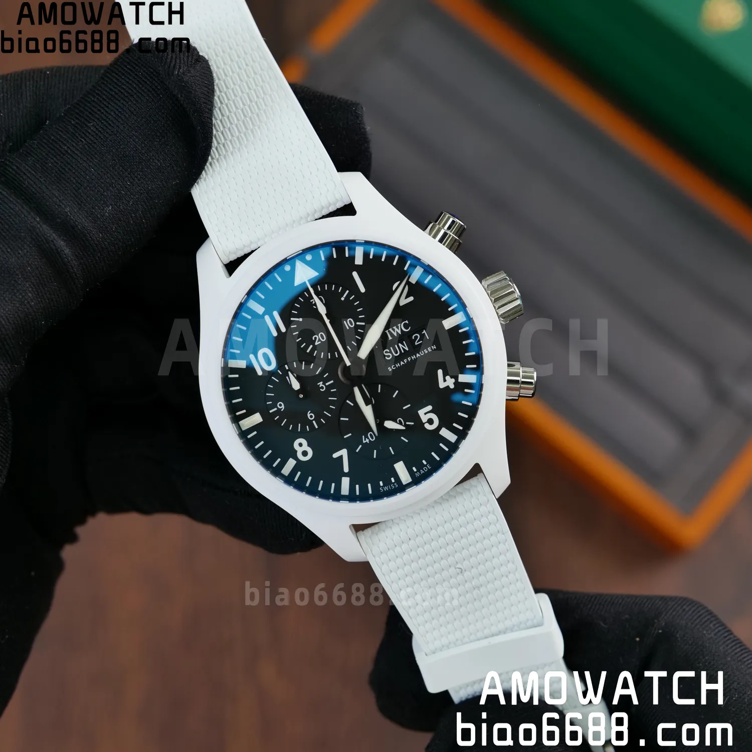 IWC Pilot Chrono IW389105 White Ceramic APSF 1:1 Best Edition Black Dial SA69385 Super Clone 51 425978a8adce419 AMO Watch