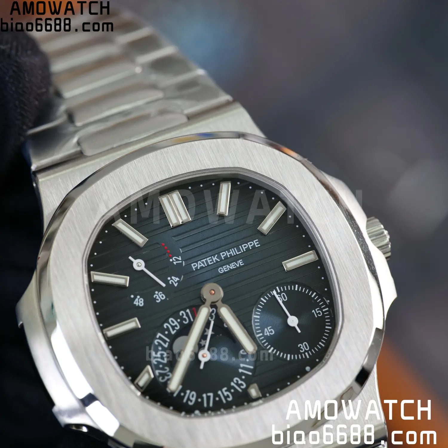 Custom Made PP Nautilus 5712 SW Dial Hands VVS Moon Phase Wheel 102 4ae3c1b90b3091d AMO Watch