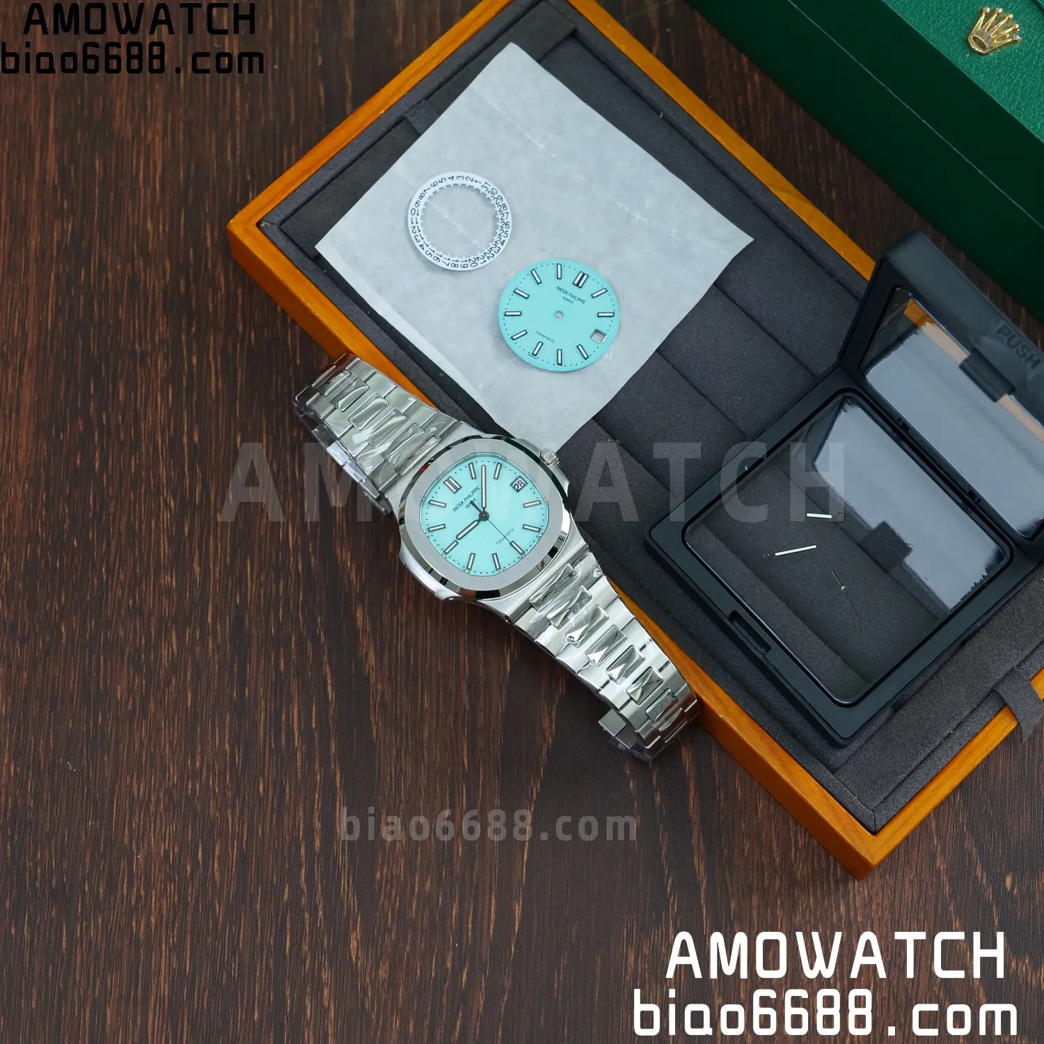 Custom Made PP Nautilus 5711 Tiffany Modified content :SW factory Tiffany Dial 、SW Pointer、DEEP crystal 84 4cb31530cdf289b 阿默表行AmoWatch