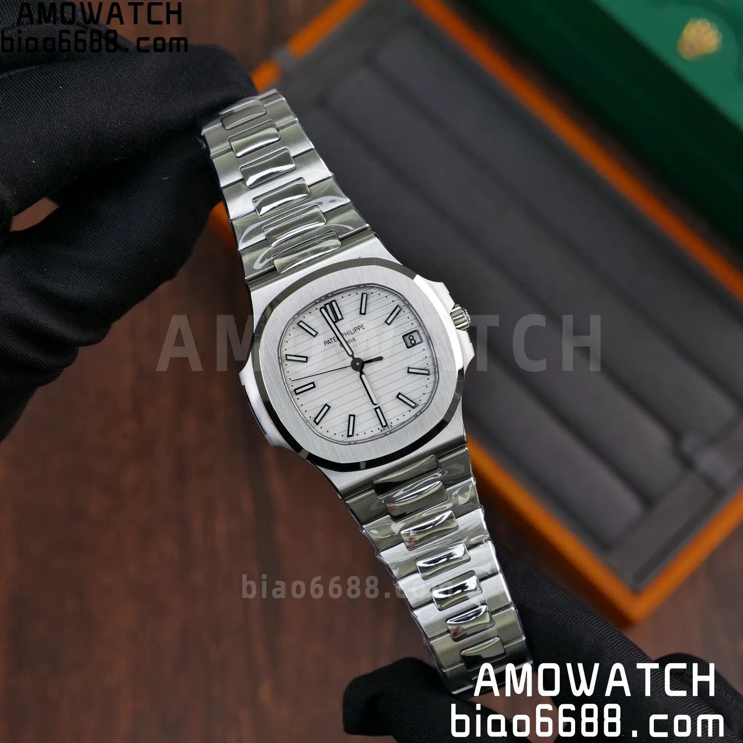 PP Nautilus 5711 DDF 1:1 Best Edition White Dial on SS Bracelet DD324 Super Clone V2 71 4d97a5784f3517a AMO Watch
