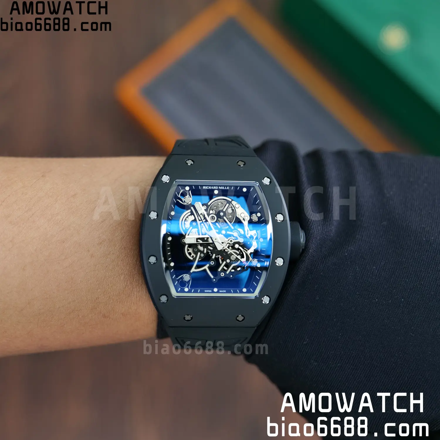 Richard Mille RM055 Black Ceramic ZF 1:1 Best Edition RMUL2 Super Clone V3 116 547d5b909d25818 阿默表行AmoWatch
