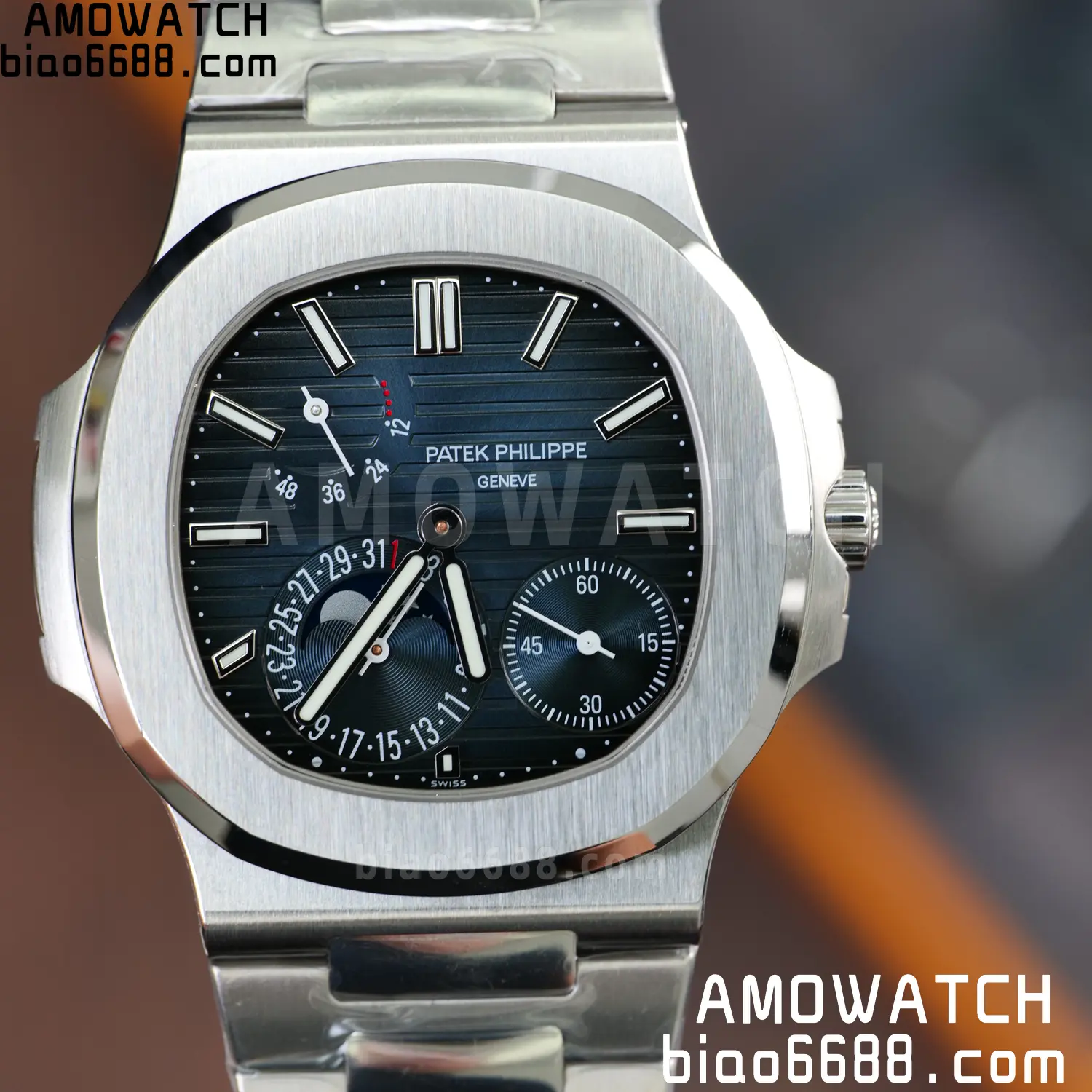 Custom Made PP Nautilus 5712 SW Dial Hands VVS Moon Phase Wheel 91 554ed8e58a3a243 AMO Watch