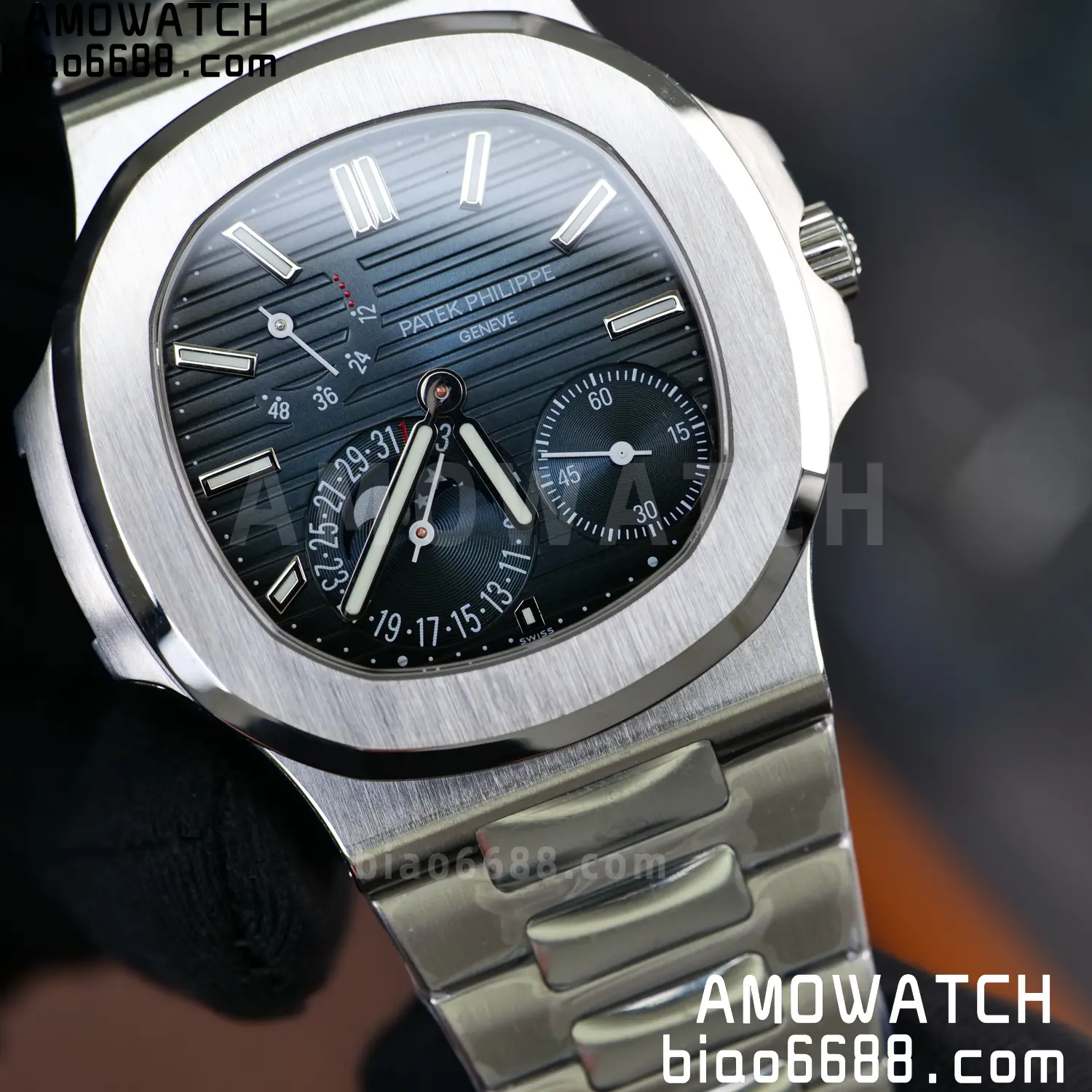 Custom Made PP Nautilus 5712 SW Dial Hands VVS Moon Phase Wheel 101 571eb7e4375ce7b AMO Watch