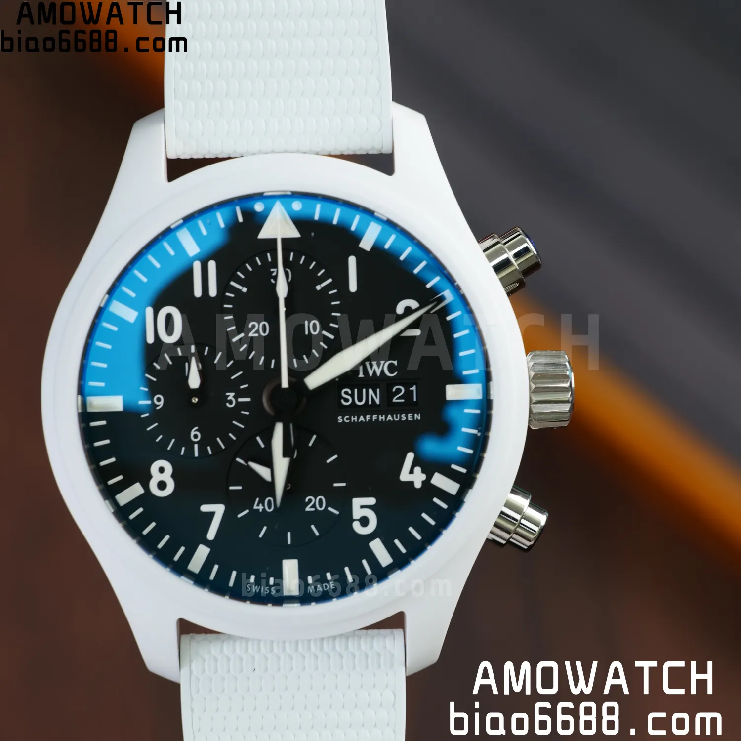 IWC Pilot Chrono IW389105 White Ceramic APSF 1:1 Best Edition Black Dial SA69385 Super Clone 56 5b5291bdda548fc AMO Watch