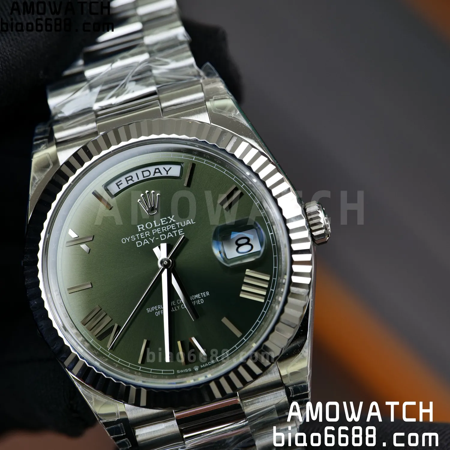 Rolex DayDate 40 228239 VSF 1:1 Best Edition Green Roman Dial on President Bracelet VS3255 V2 77 5fffe1552a01d2e 阿默表行AmoWatch