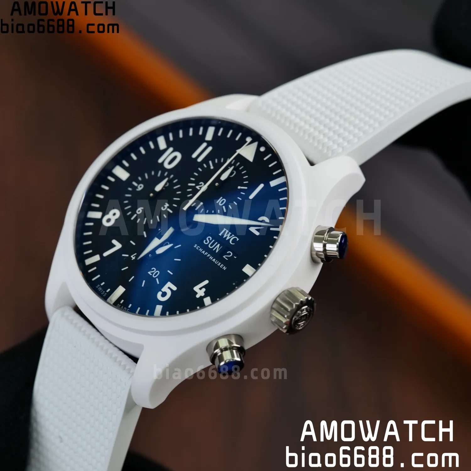 IWC Pilot Chrono IW389105 White Ceramic APSF 1:1 Best Edition Black Dial SA69385 Super Clone 60 6396d32067ba63f AMO Watch