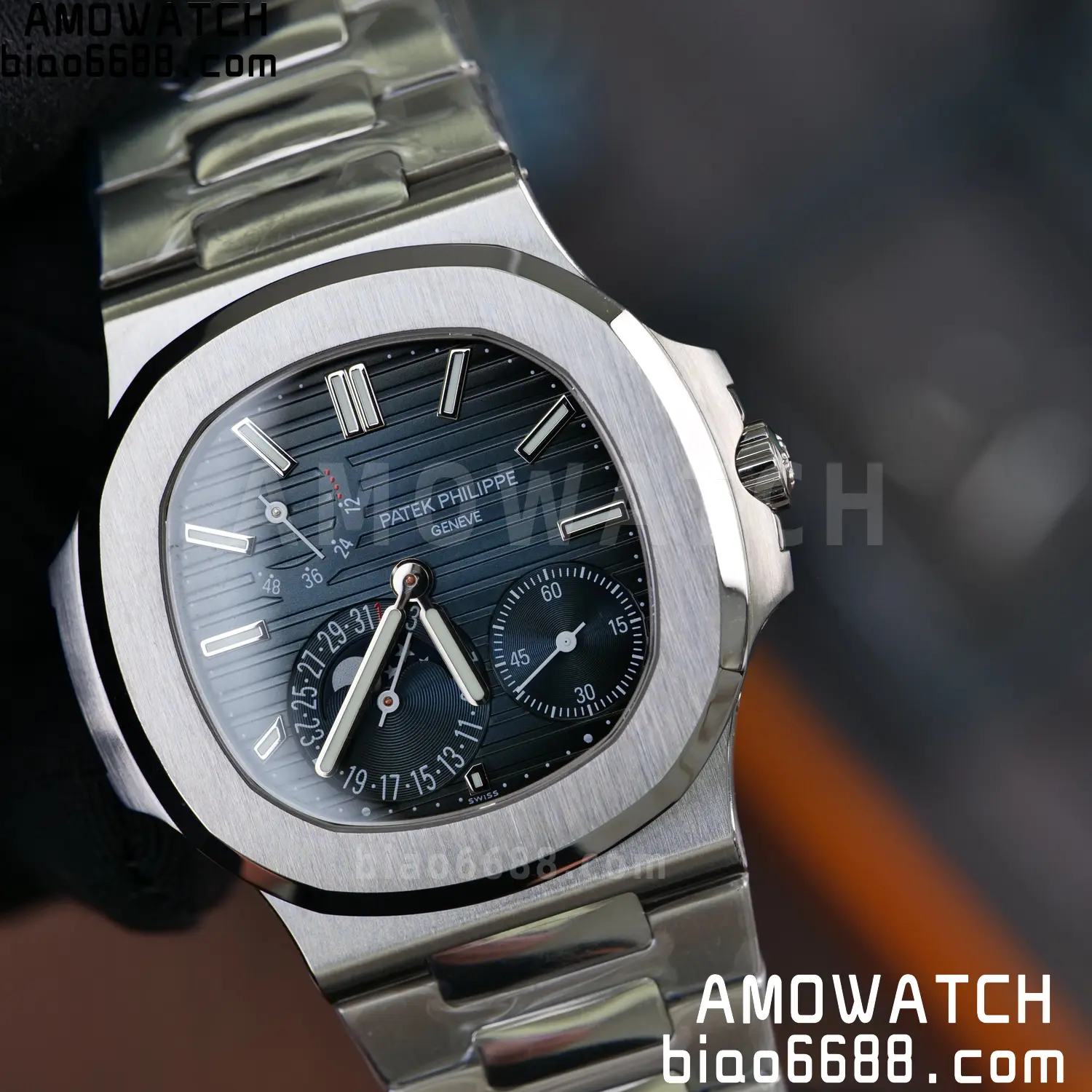 Custom Made PP Nautilus 5712 SW Dial Hands VVS Moon Phase Wheel 99 656e99be02cfc1d AMO Watch