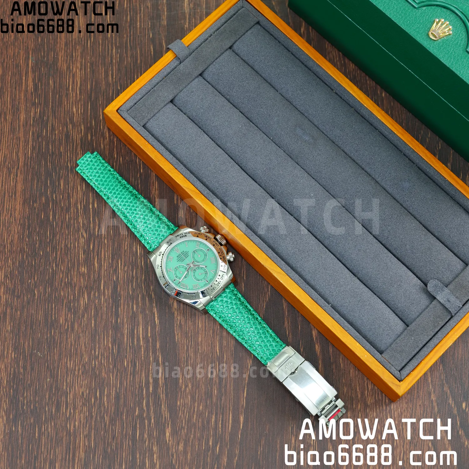 Rolex Daytona 116519 PPM Factory 1:1 Best Edition Green Roman Dial on Leather Strap 4130 67 6b992a7ba479c06 阿默表行AmoWatch