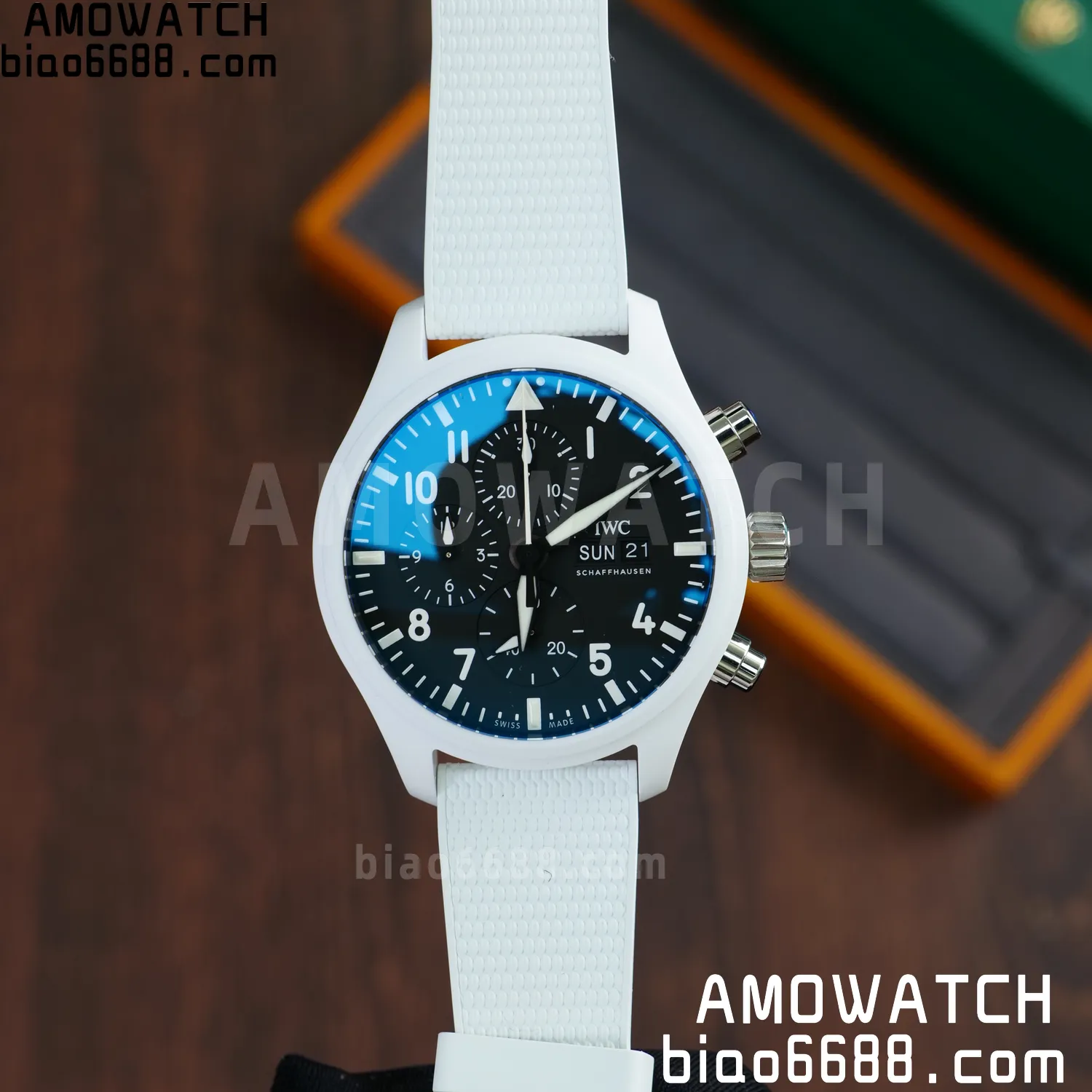 IWC Pilot Chrono IW389105 White Ceramic APSF 1:1 Best Edition Black Dial SA69385 Super Clone 55 707ec39a700d406 AMO Watch