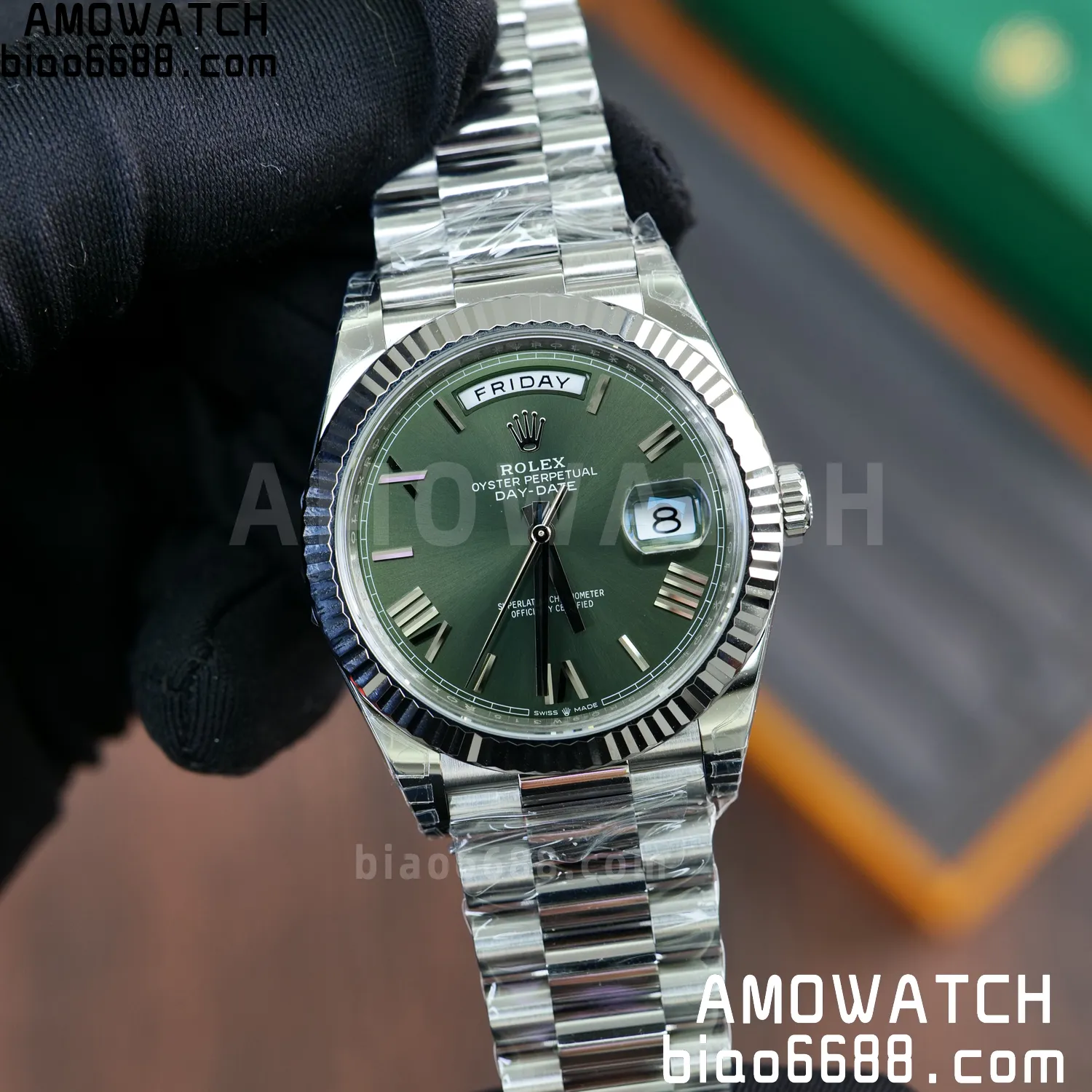 Rolex DayDate 40 228239 VSF 1:1 Best Edition Green Roman Dial on President Bracelet VS3255 V2 65 75794c97fdd46c6 阿默表行AmoWatch