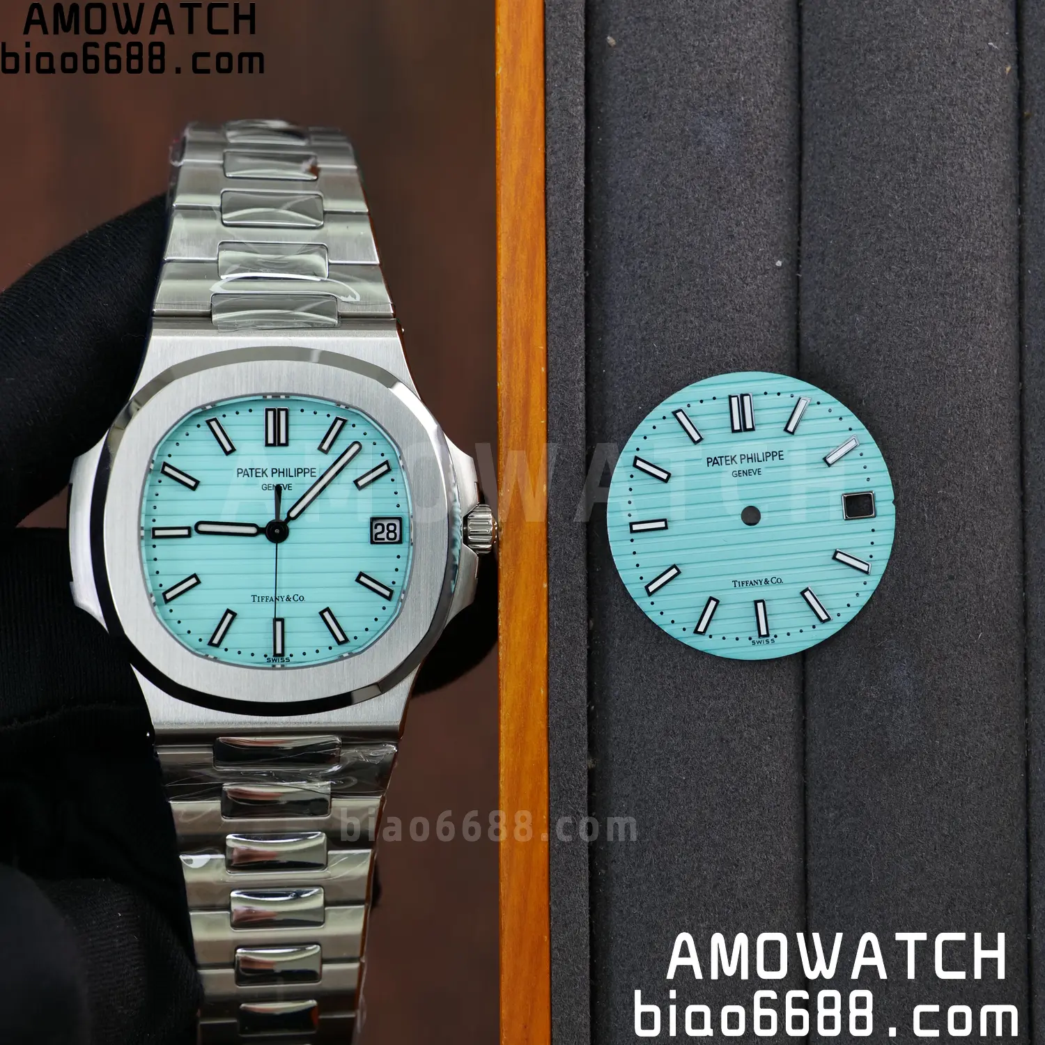 Custom Made PP Nautilus 5711 Tiffany Modified content :SW factory Tiffany Dial 、SW Pointer、DEEP crystal 85 7692d799c544331 阿默表行AmoWatch