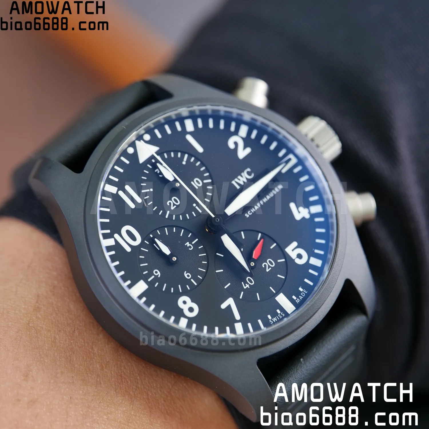 IWC Pilot Chrono IW389401 Black Ceramic APSF 1:1 Best Edition Black Dial SA69385 Super Clone 73 7b69ecfa09d2b06 AMO Watch