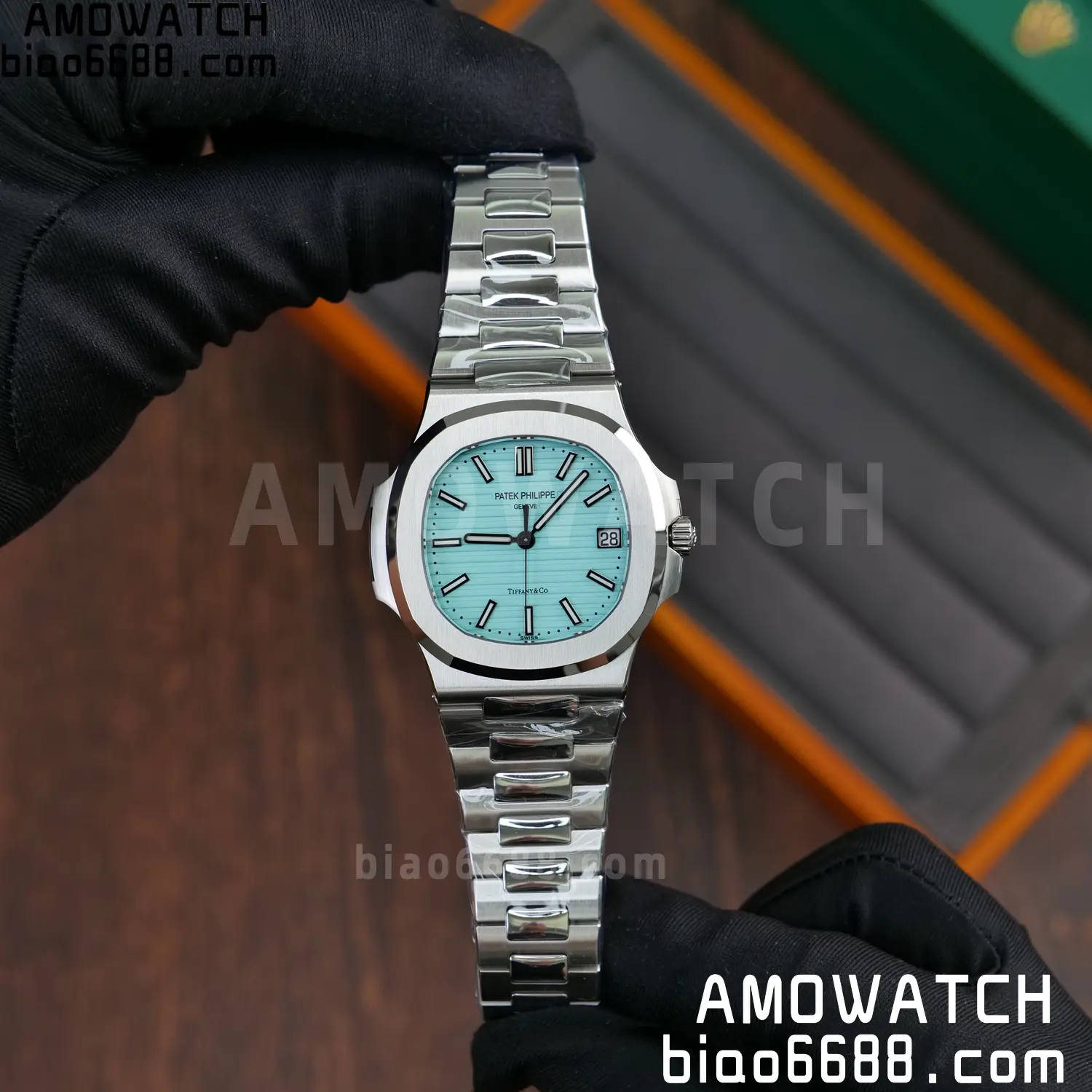 Custom Made PP Nautilus 5711 Tiffany Modified content :SW factory Tiffany Dial 、SW Pointer、DEEP crystal 87 842d70c63a49770 阿默表行AmoWatch