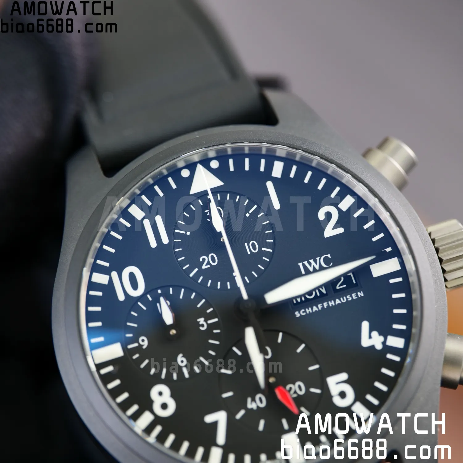 IWC Pilot Chrono IW389401 Black Ceramic APSF 1:1 Best Edition Black Dial SA69385 Super Clone 66 887f922aadc4ce7 AMO Watch