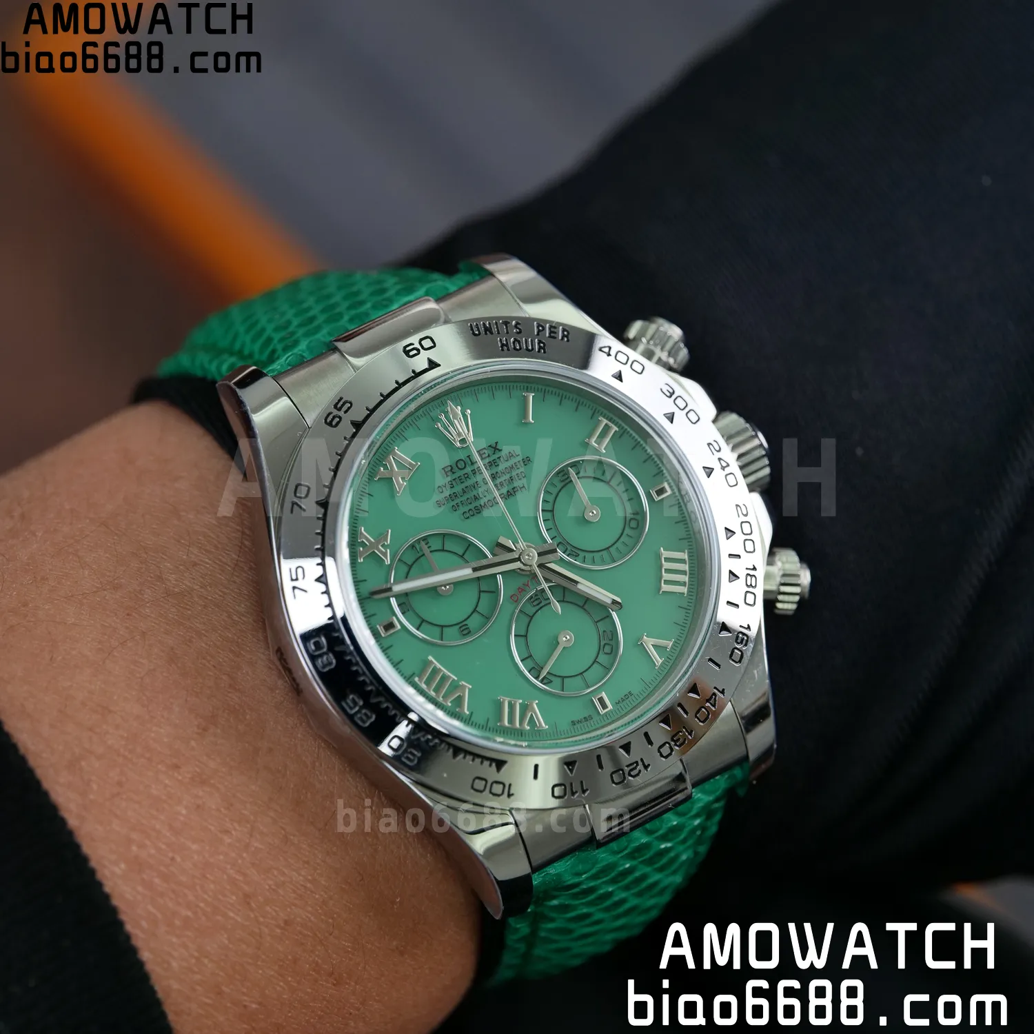 Rolex Daytona 116519 PPM Factory 1:1 Best Edition Green Roman Dial on Leather Strap 4130 95 9018ee8e4de70f2 阿默表行AmoWatch