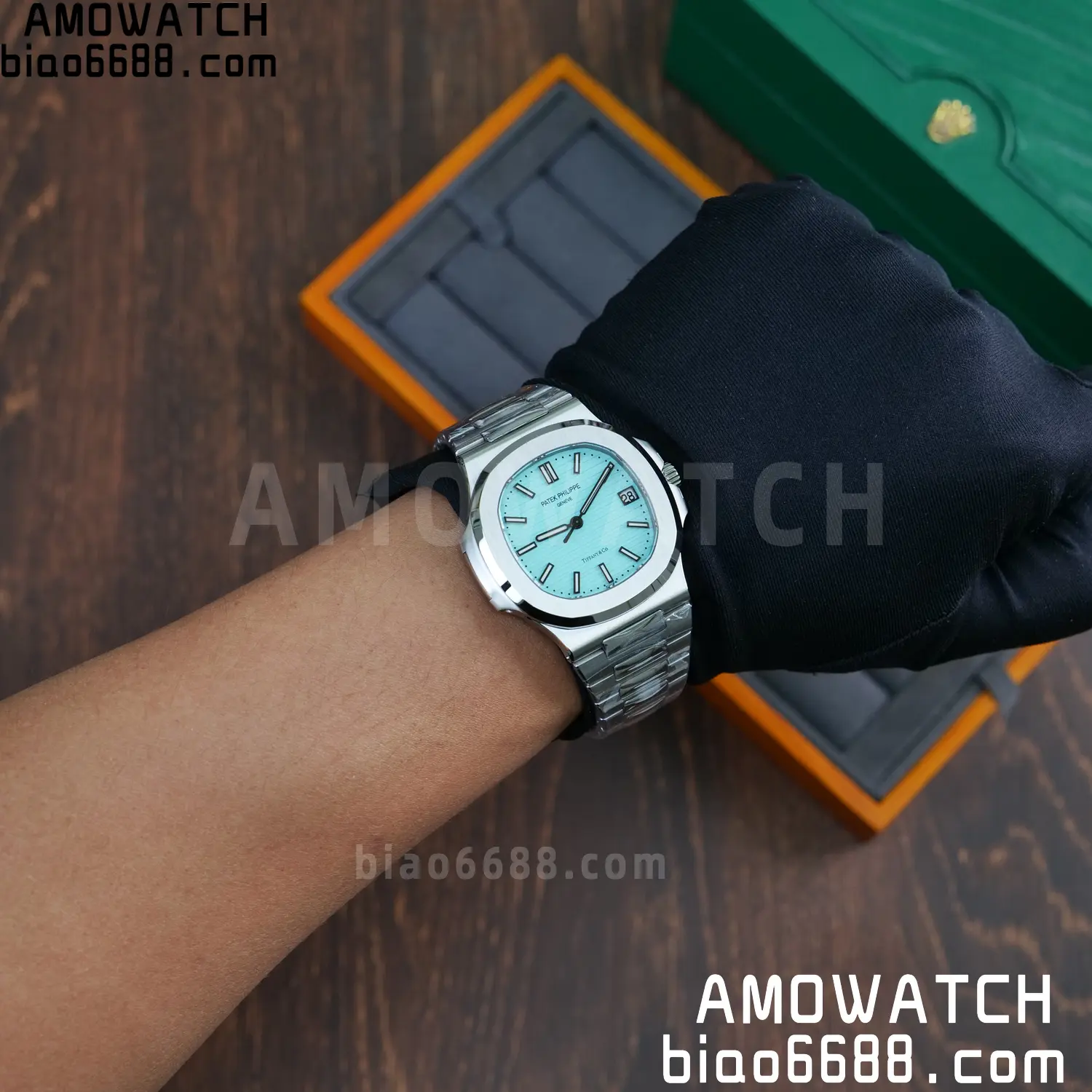 Custom Made PP Nautilus 5711 Tiffany Modified content :SW factory Tiffany Dial 、SW Pointer、DEEP crystal 120 9191f885573efcd 阿默表行AmoWatch