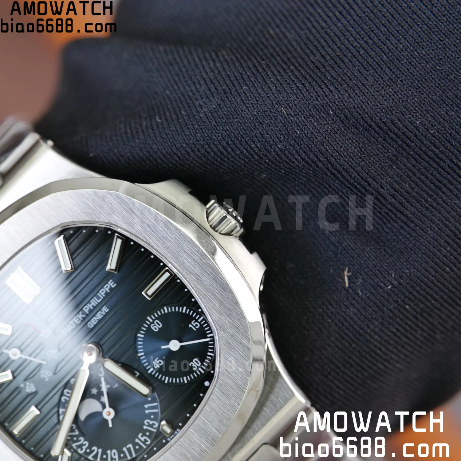 Custom Made PP Nautilus 5712 SW Dial Hands VVS Moon Phase Wheel 117 934054b2a42915d AMO Watch