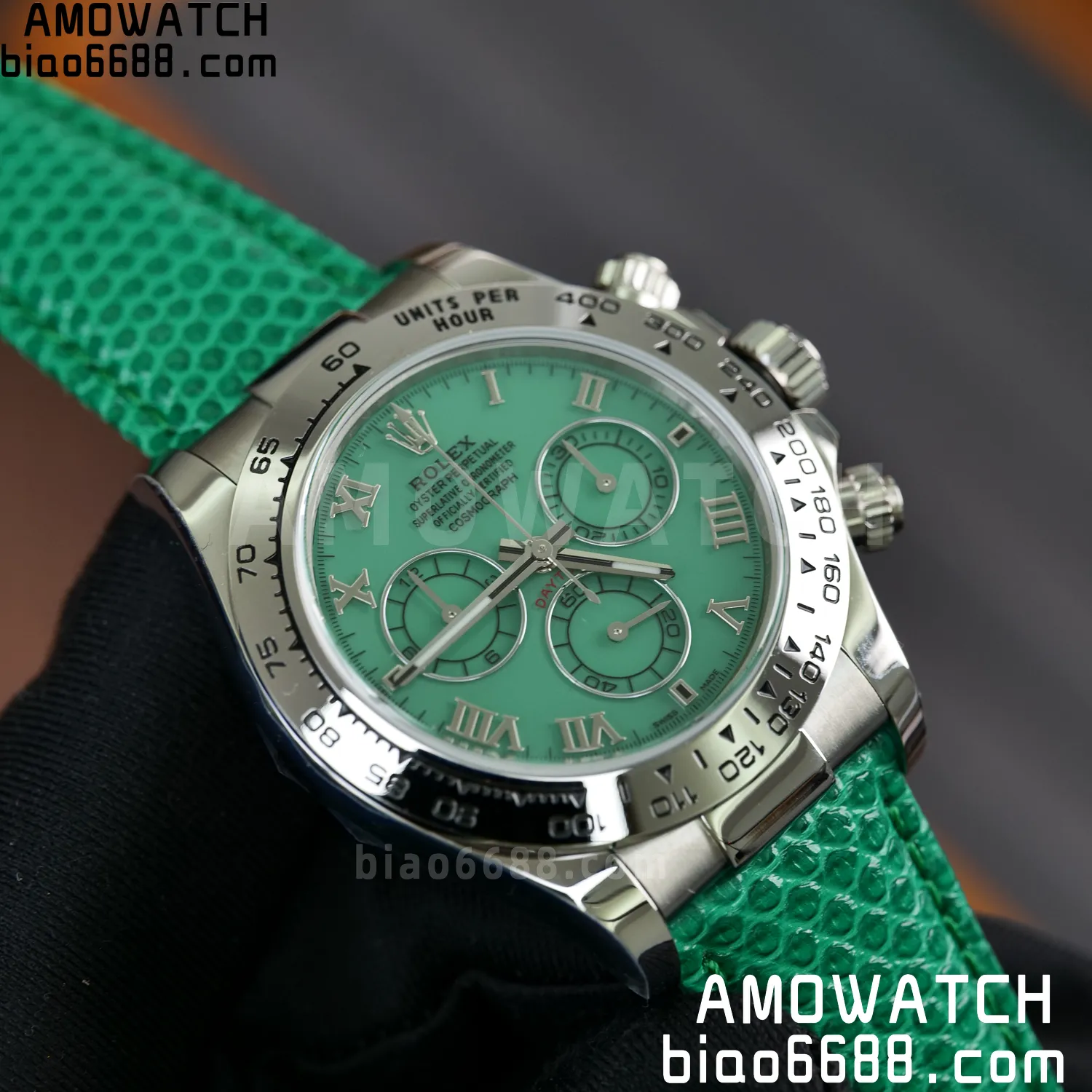 Rolex Daytona 116519 PPM Factory 1:1 Best Edition Green Roman Dial on Leather Strap 4130 79 96ac41fd511637c 阿默表行AmoWatch