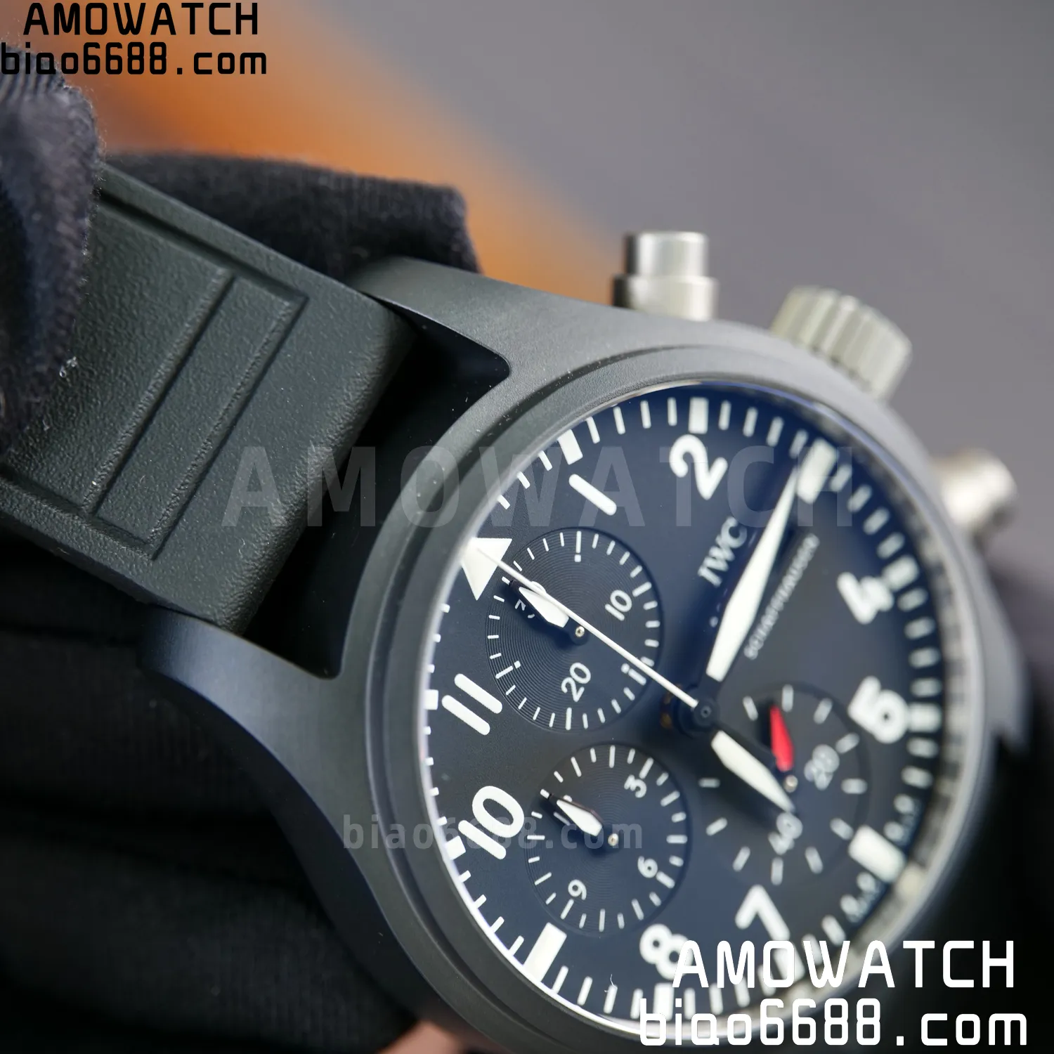 IWC Pilot Chrono IW389401 Black Ceramic APSF 1:1 Best Edition Black Dial SA69385 Super Clone 64 972f2c8aa8a07f4 AMO Watch