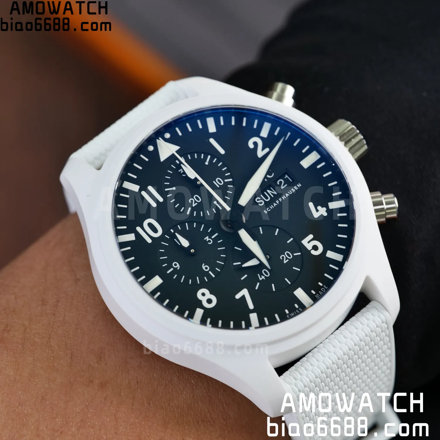 IWC Pilot Chrono IW389105 White Ceramic APSF 1:1 Best Edition Black Dial SA69385 Super Clone 70 9d62d4a2ddd7d17 AMO Watch
