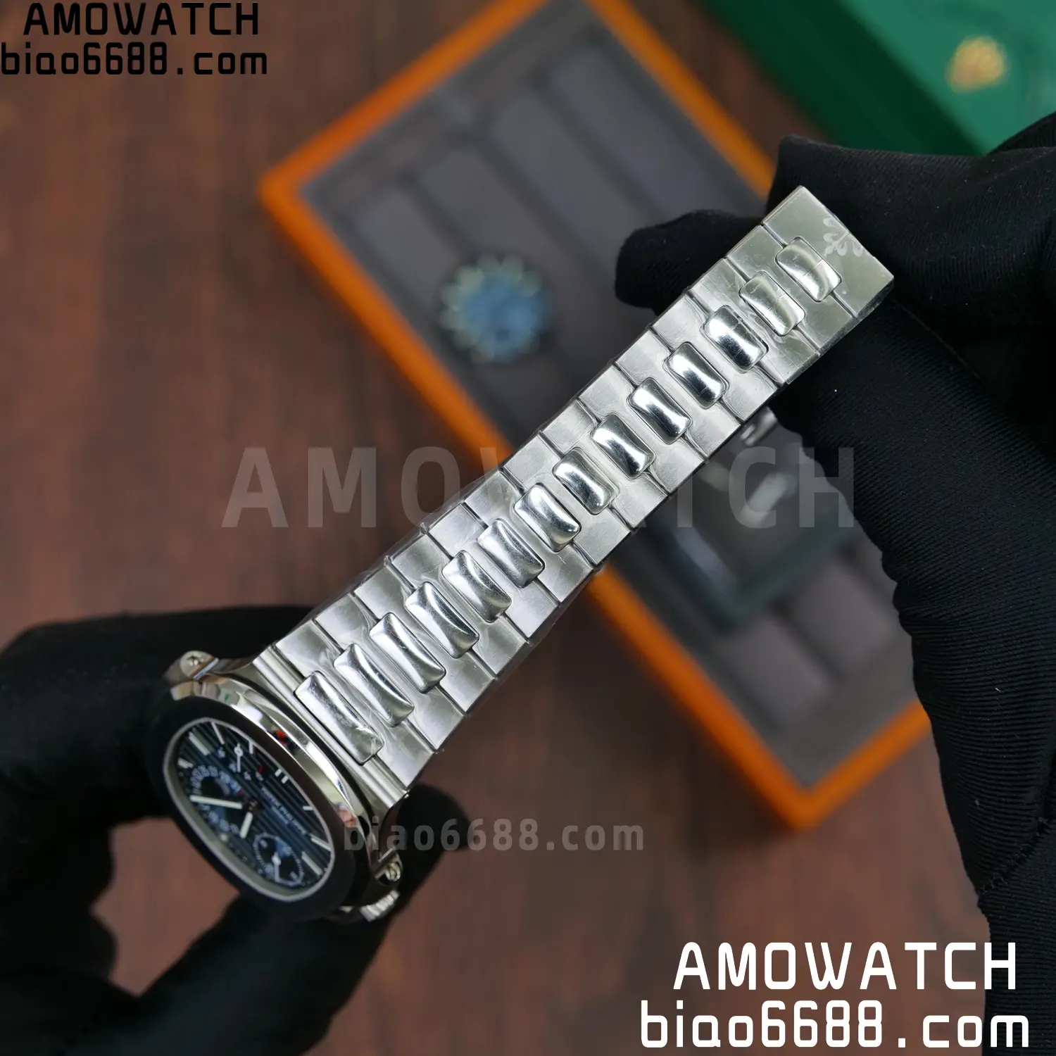 Custom Made PP Nautilus 5712 SW Dial Hands VVS Moon Phase Wheel 88 a2d517c5cbc7cfe AMO Watch