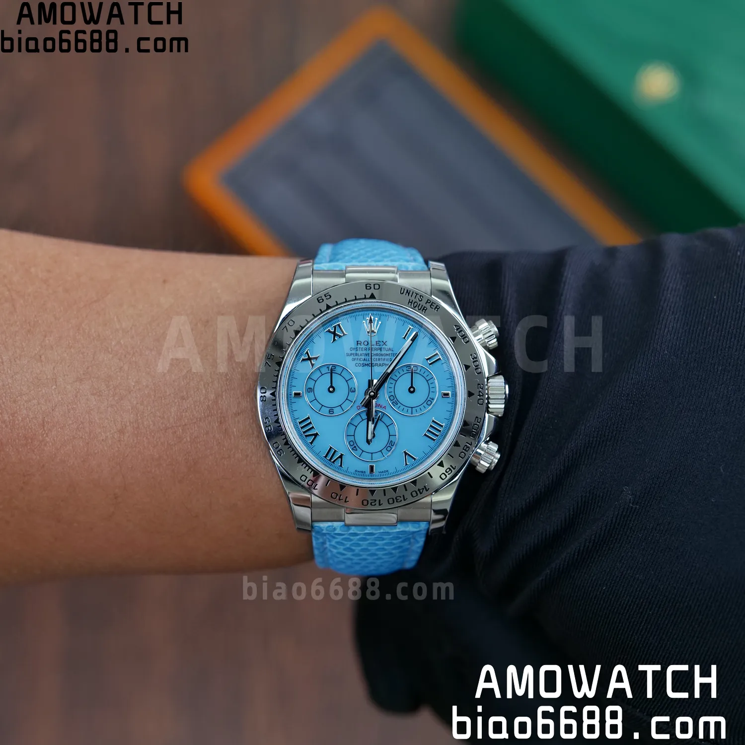 Rolex Daytona 116519 PPM Factory 1:1 Best Edition Tiffany Roman Dial on Leather Strap 4130 86 a58265391532276 阿默表行AmoWatch