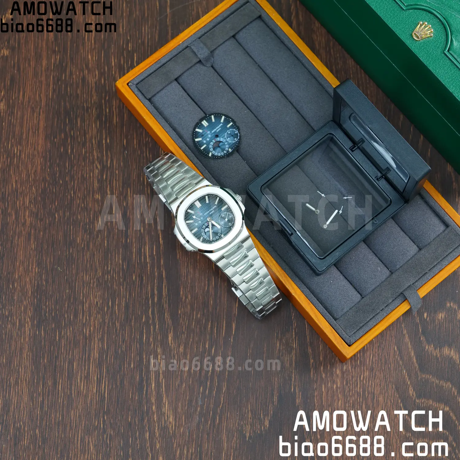 Custom Made PP Nautilus 5712 SW Dial Hands VVS Moon Phase Wheel 84 a5ab584a494f547 AMO Watch
