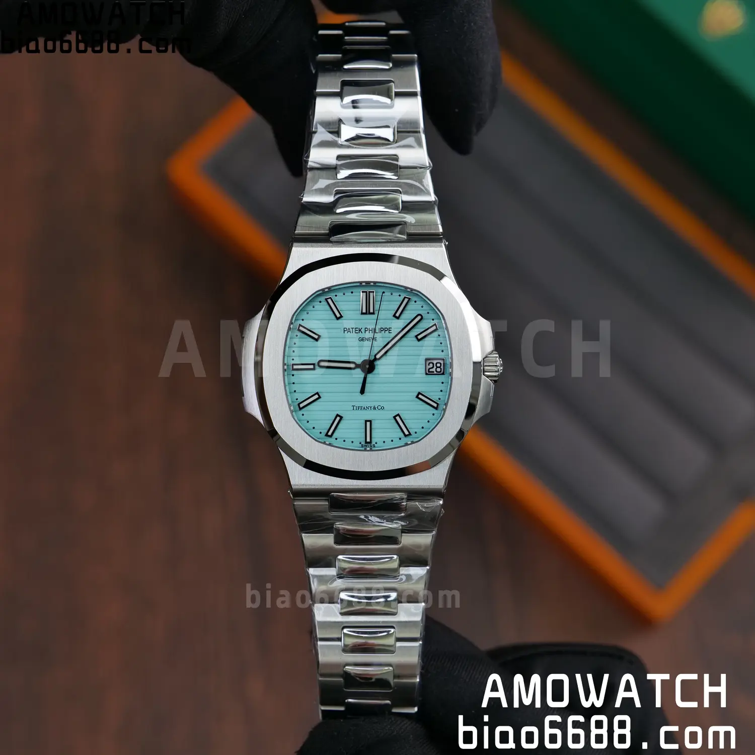 Custom Made PP Nautilus 5711 Tiffany Modified content :SW factory Tiffany Dial 、SW Pointer、DEEP crystal 94 aed7730987d54cf 阿默表行AmoWatch