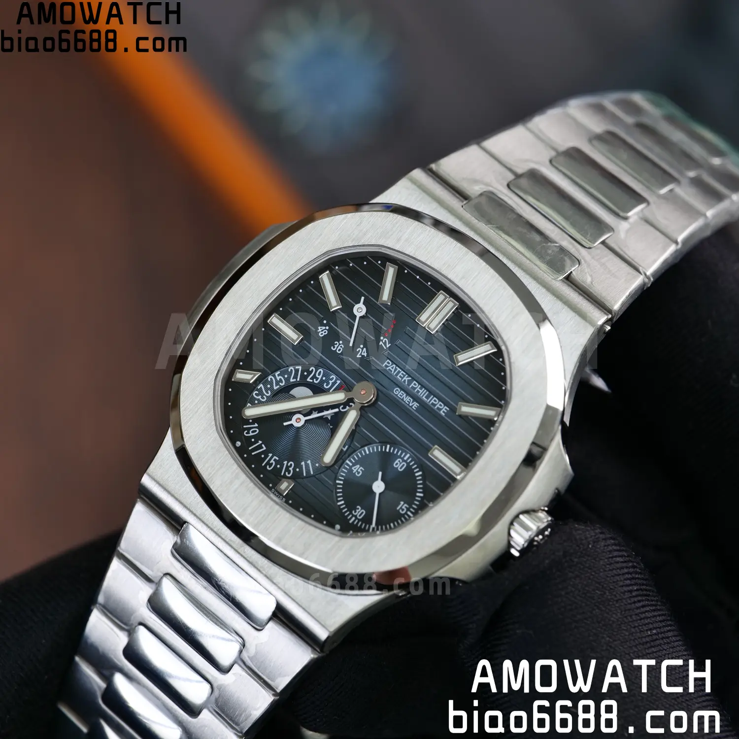 Custom Made PP Nautilus 5712 SW Dial Hands VVS Moon Phase Wheel 97 af75ba34bcba336 AMO Watch