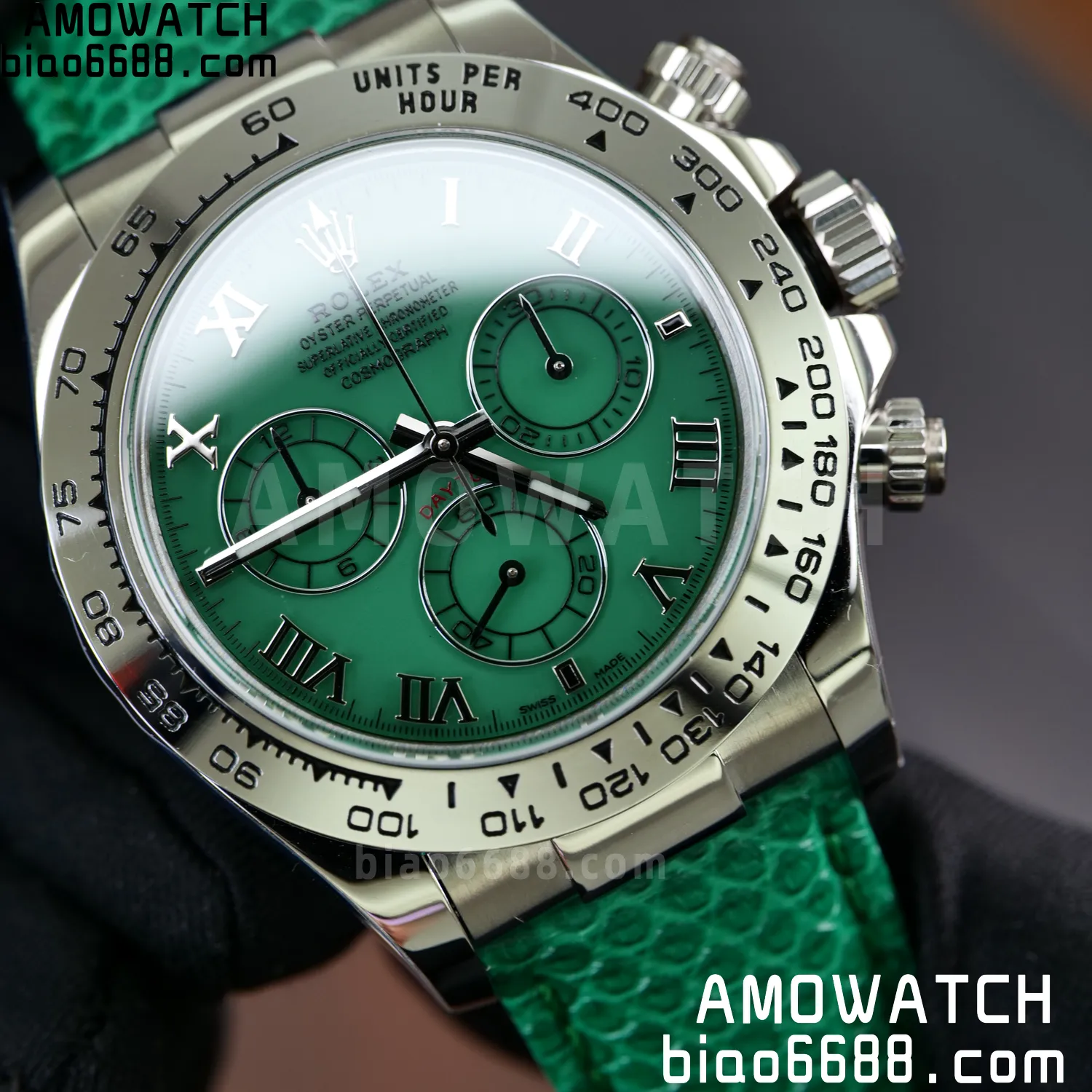 Rolex Daytona 116519 PPM Factory 1:1 Best Edition Green Roman Dial on Leather Strap 4130 83 b6d404284256bd0 阿默表行AmoWatch