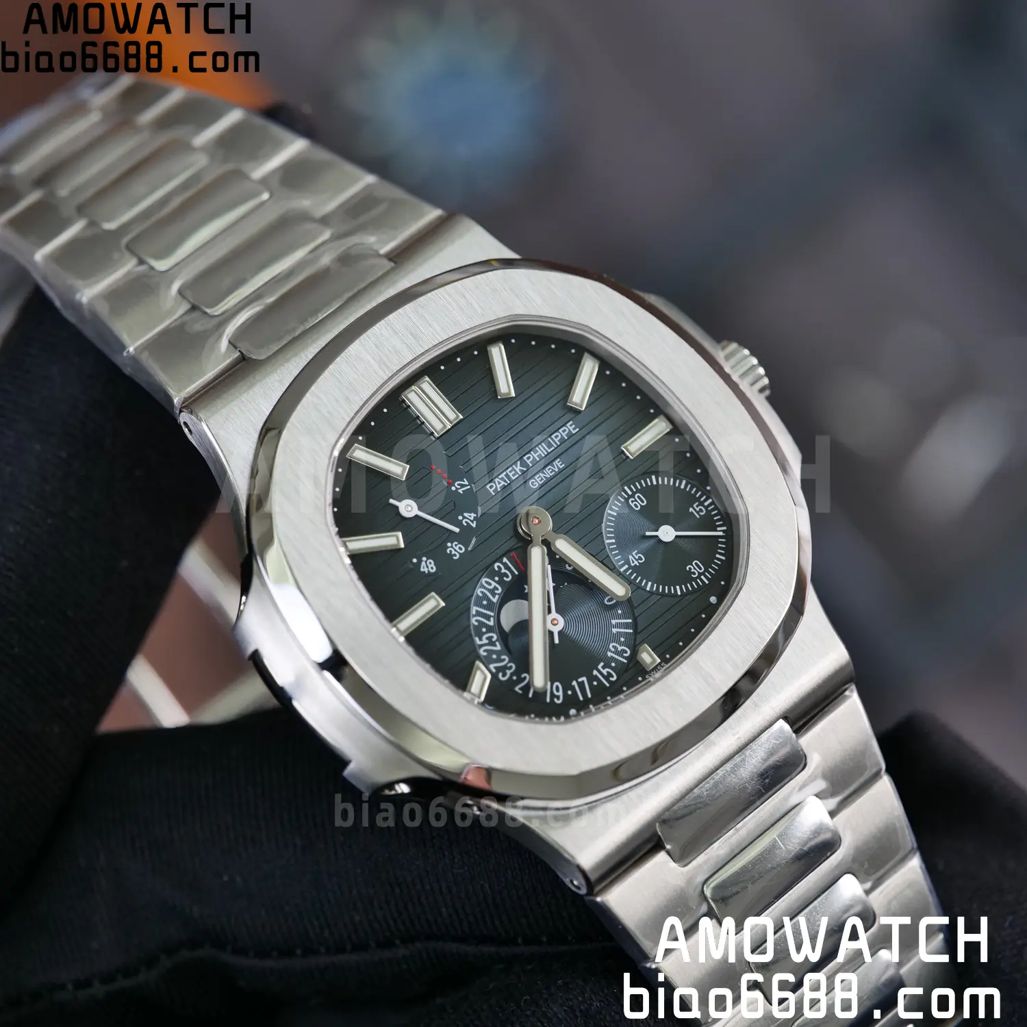 Custom Made PP Nautilus 5712 SW Dial Hands VVS Moon Phase Wheel 96 ba62755aa45d798 AMO Watch