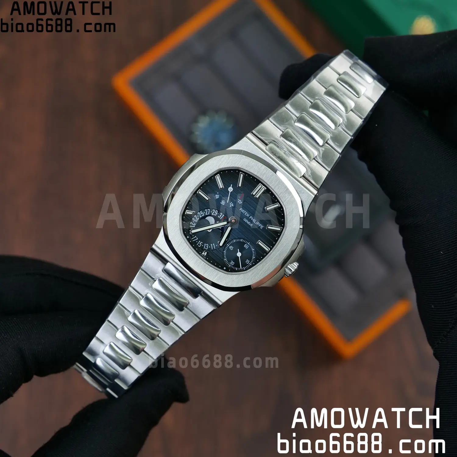 Custom Made PP Nautilus 5712 SW Dial Hands VVS Moon Phase Wheel 87 bfce149f22e1c23 AMO Watch