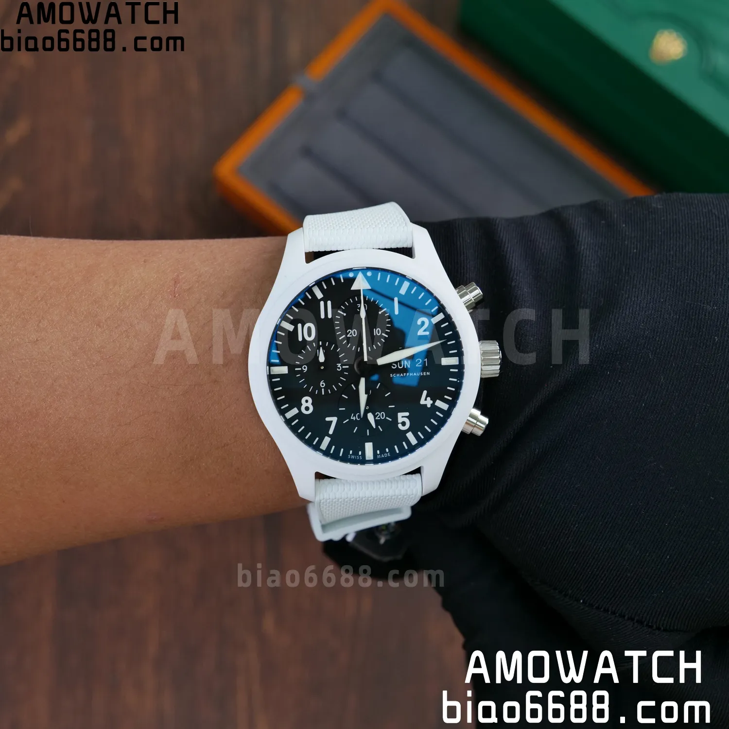 IWC Pilot Chrono IW389105 White Ceramic APSF 1:1 Best Edition Black Dial SA69385 Super Clone 72 c15c2ab3d12aeb5 AMO Watch