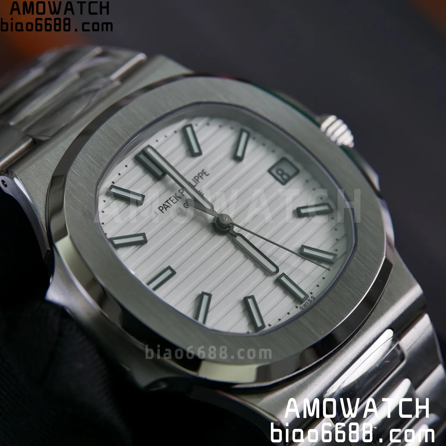 PP Nautilus 5711 DDF 1:1 Best Edition White Dial on SS Bracelet DD324 Super Clone V2 90 c423057fba92835 AMO Watch