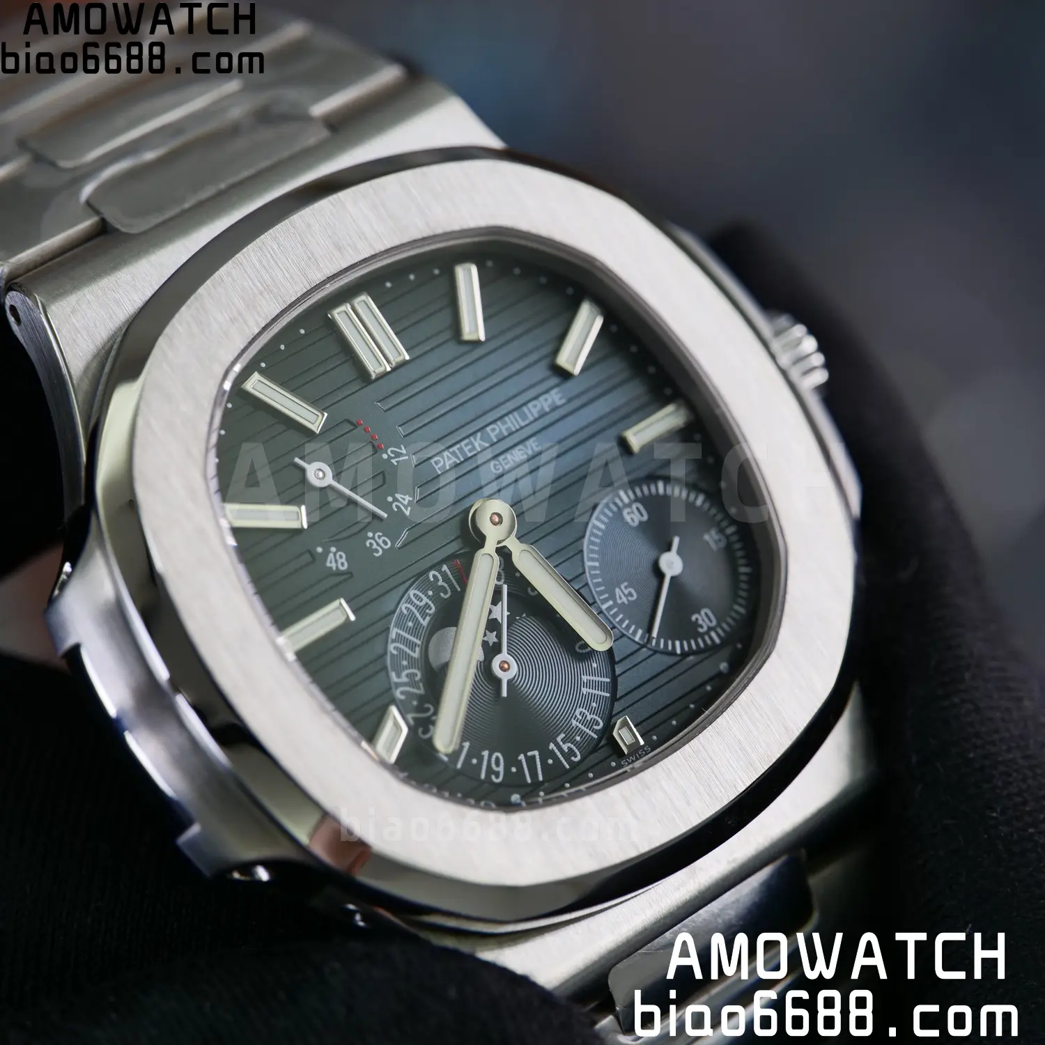 Custom Made PP Nautilus 5712 SW Dial Hands VVS Moon Phase Wheel 108 c583d240f4513bd AMO Watch