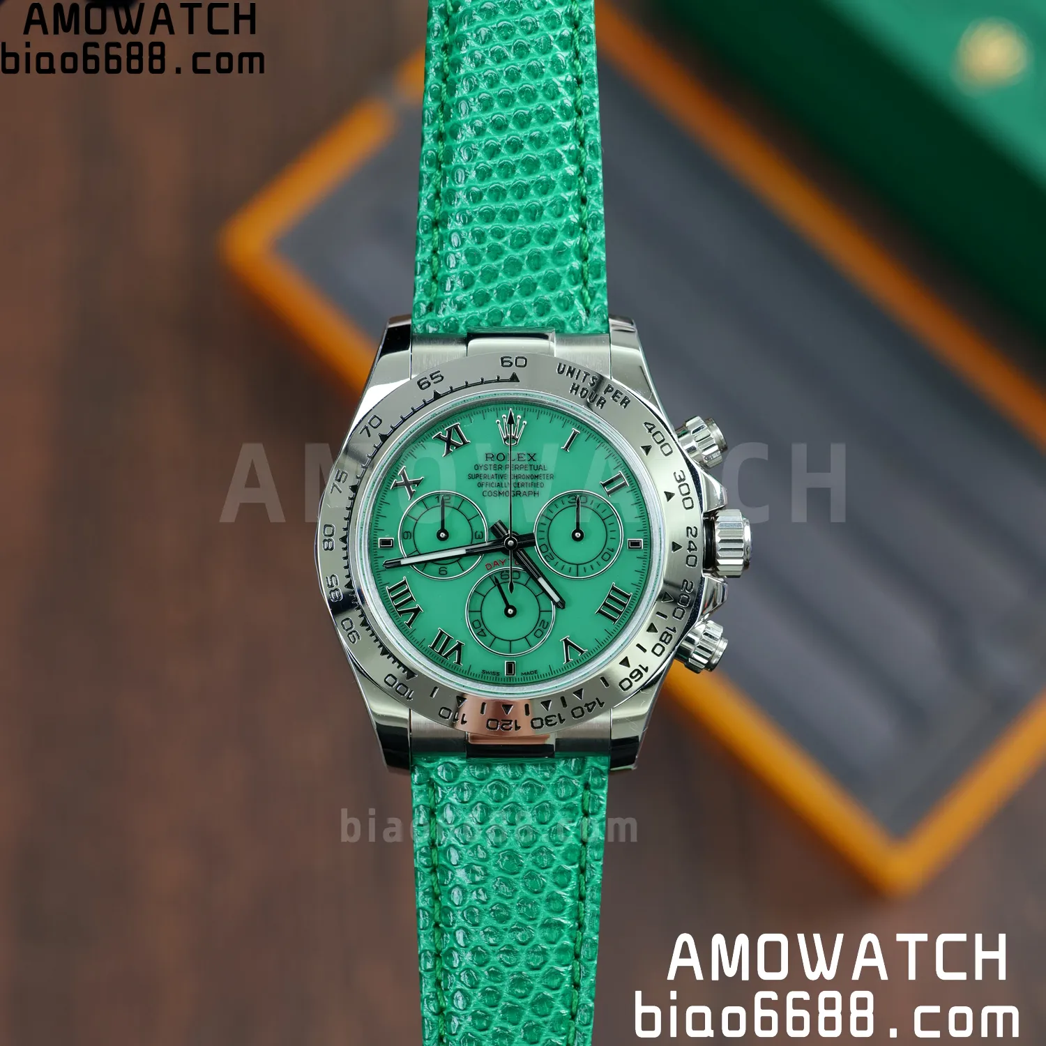 Rolex Daytona 116519 PPM Factory 1:1 Best Edition Green Roman Dial on Leather Strap 4130 73 d096f3d2595c4d3 阿默表行AmoWatch