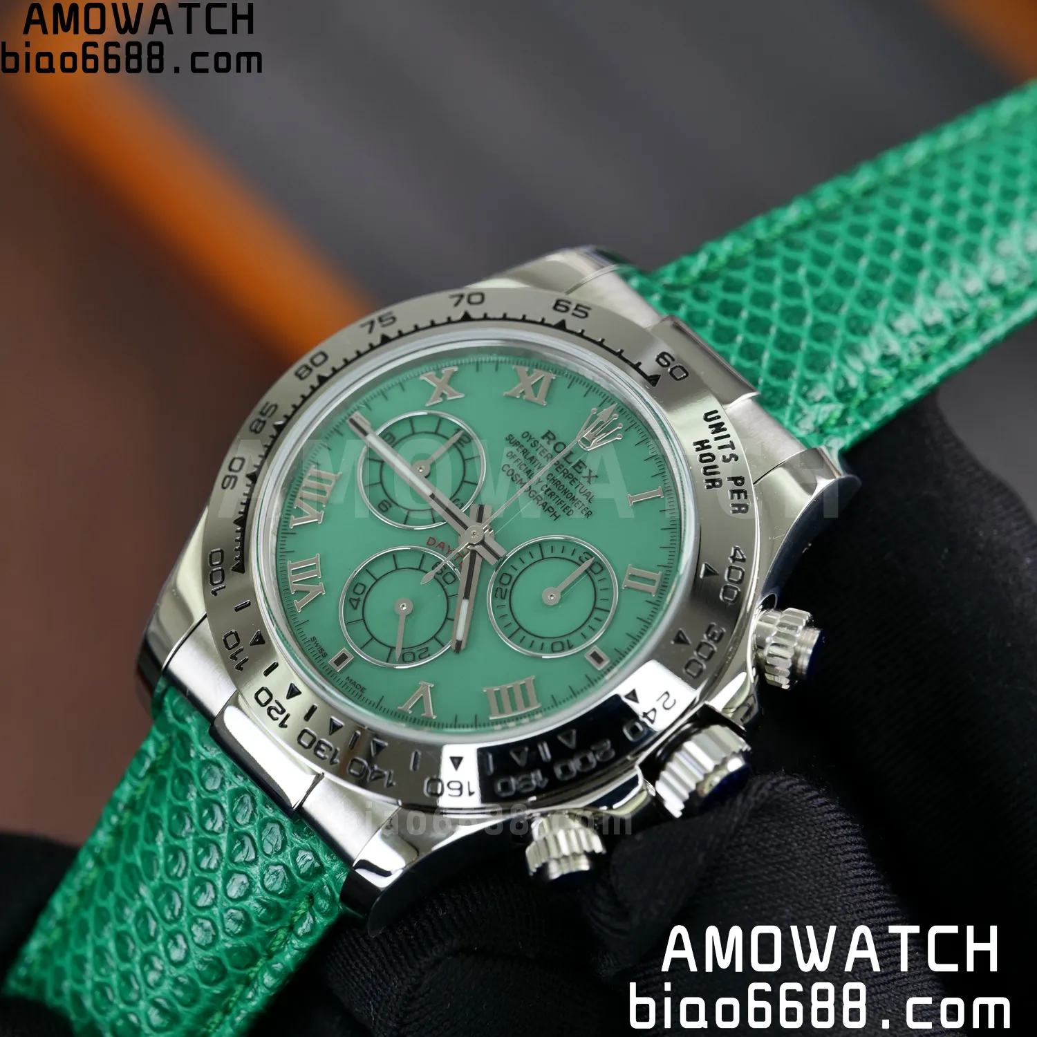 Rolex Daytona 116519 PPM Factory 1:1 Best Edition Green Roman Dial on Leather Strap 4130 80 d527d3b4e68502d 阿默表行AmoWatch