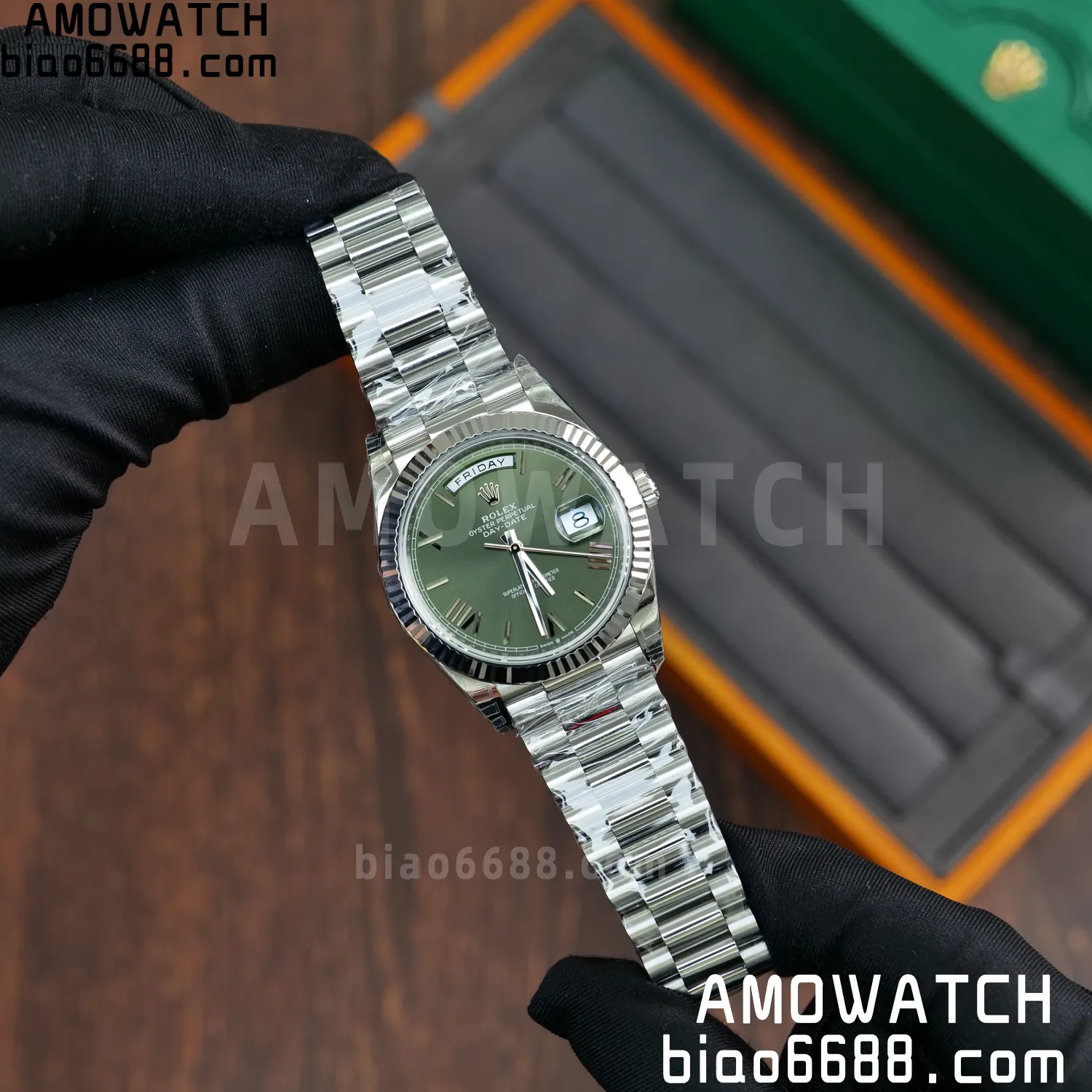 Rolex DayDate 40 228239 VSF 1:1 Best Edition Green Roman Dial on President Bracelet VS3255 V2 63 d7ac94cb30cc77d 阿默表行AmoWatch