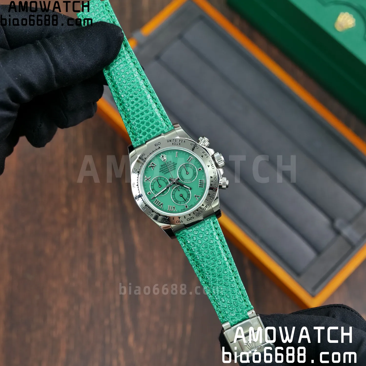 Rolex Daytona 116519 PPM Factory 1:1 Best Edition Green Roman Dial on Leather Strap 4130 68 d942aa4fcf3aac0 阿默表行AmoWatch