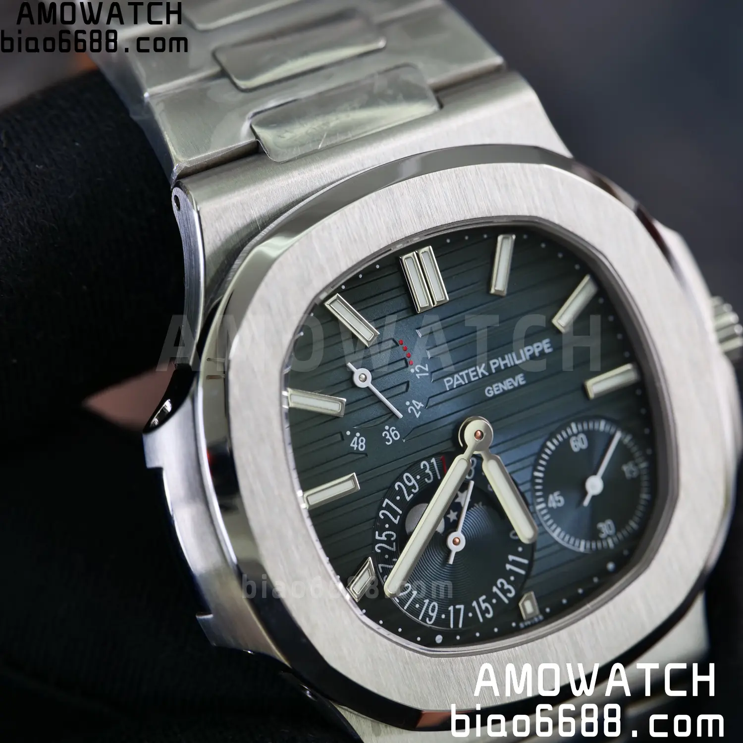 Custom Made PP Nautilus 5712 SW Dial Hands VVS Moon Phase Wheel 111 dc3a1a38e04c764 AMO Watch
