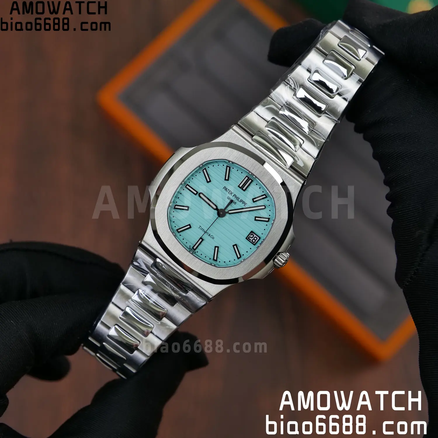 Custom Made PP Nautilus 5711 Tiffany Modified content :SW factory Tiffany Dial 、SW Pointer、DEEP crystal 90 e60eef531325043 阿默表行AmoWatch