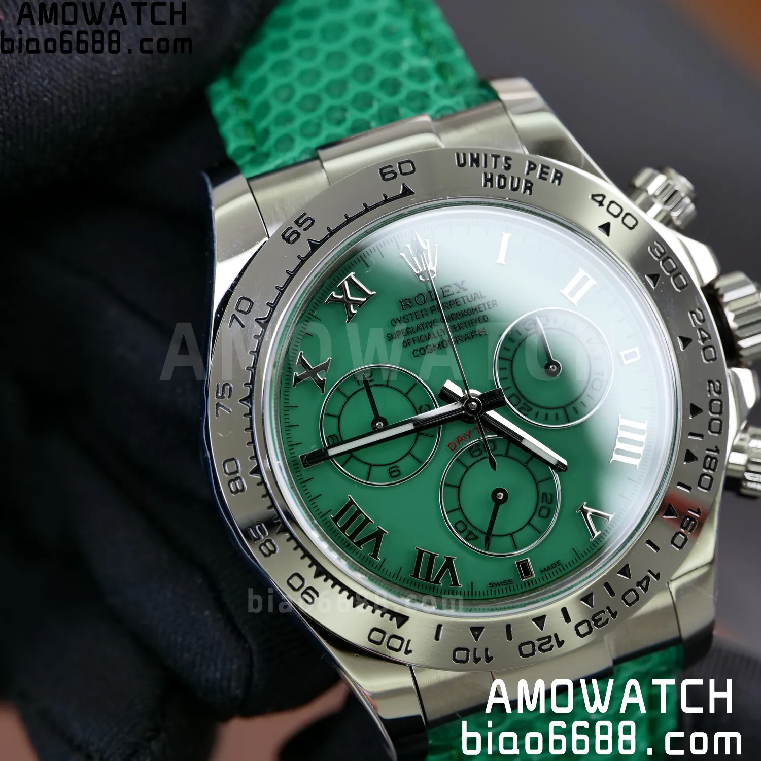 Rolex Daytona 116519 PPM Factory 1:1 Best Edition Green Roman Dial on Leather Strap 4130 82 f120562d676c8ed 阿默表行AmoWatch