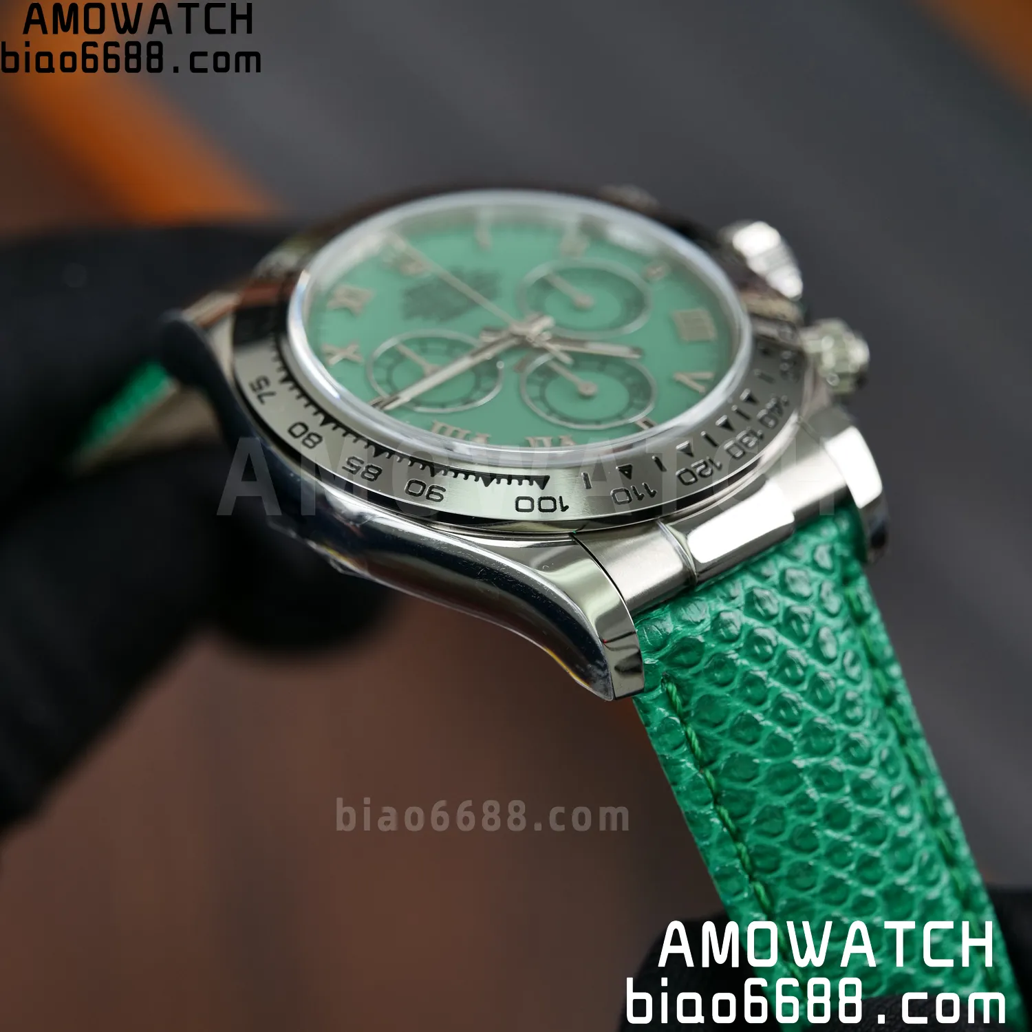 Rolex Daytona 116519 PPM Factory 1:1 Best Edition Green Roman Dial on Leather Strap 4130 76 f3c4cc469057558 阿默表行AmoWatch