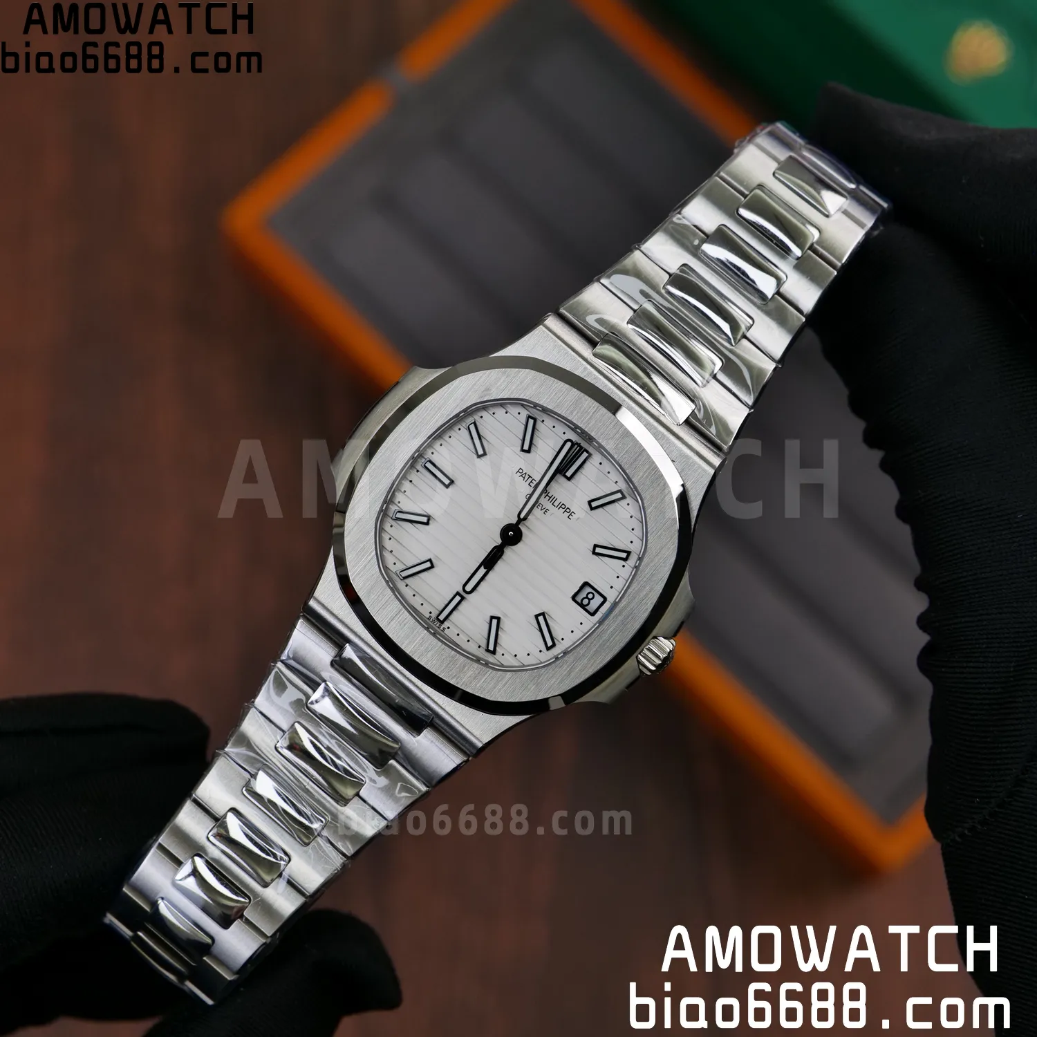 PP Nautilus 5711 DDF 1:1 Best Edition White Dial on SS Bracelet DD324 Super Clone V2 74 f540d3d1834941d AMO Watch