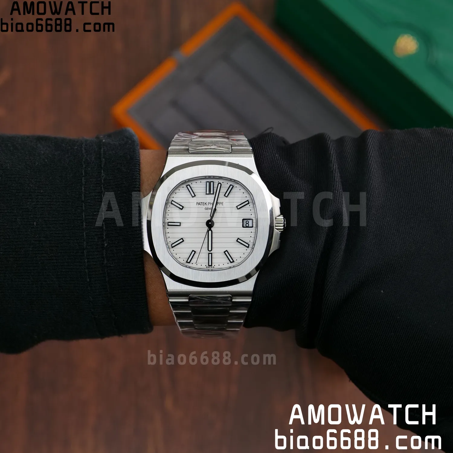 PP Nautilus 5711 DDF 1:1 Best Edition White Dial on SS Bracelet DD324 Super Clone V2 100 ff15f822fca816e AMO Watch