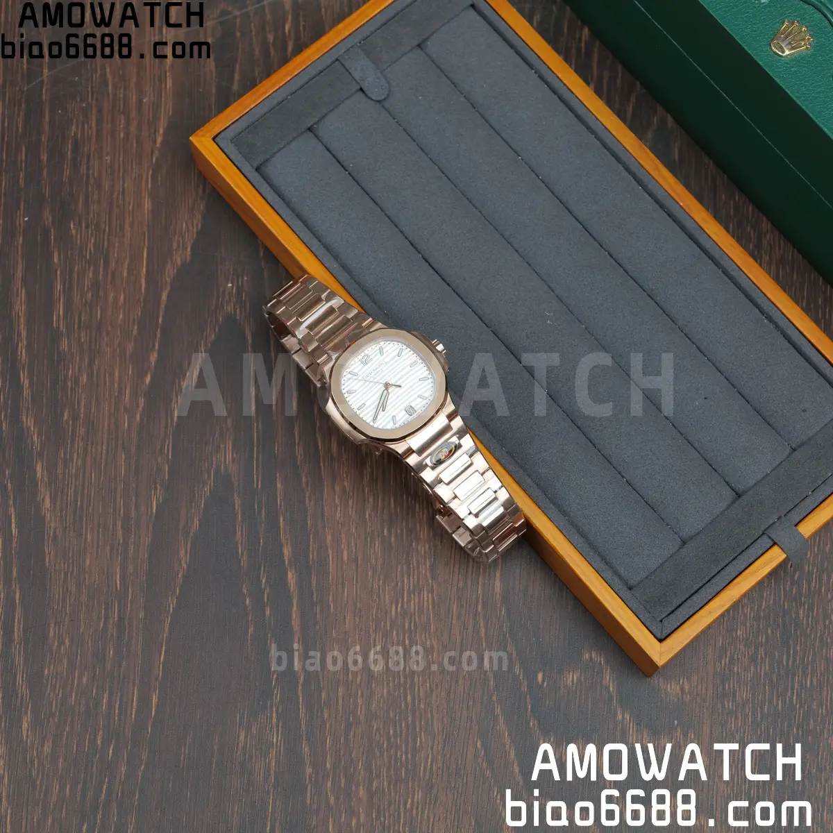 PP Nautilus 7118 RG Ladies DDF 1:1 Best Edition Silver Dial on RG Bracelet DD324 Super Clone 82 01fd374a7525f60 AMO Watch