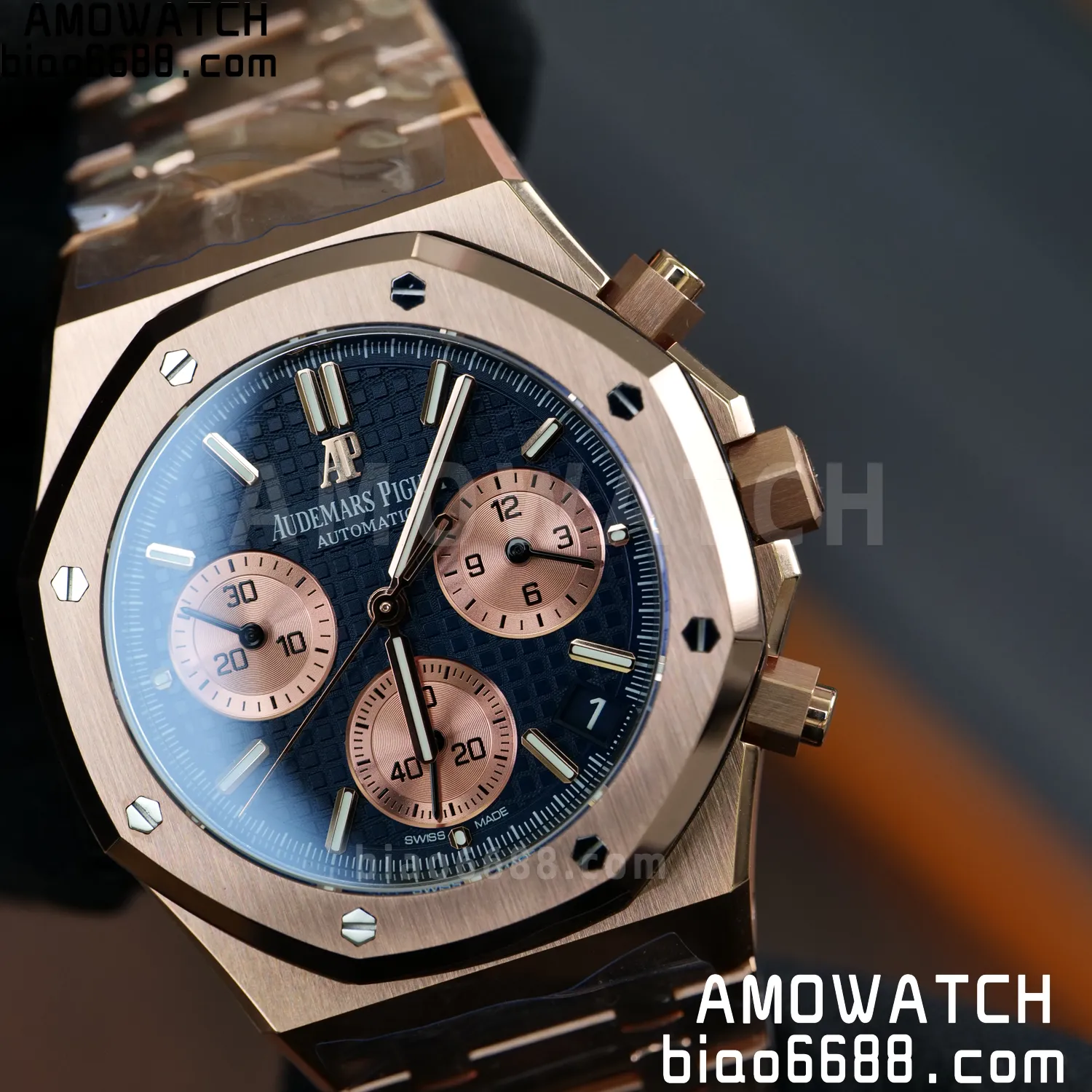 AP Royal Oak Chrono 26240 RG DDF 1:1 Best Edition Blue/RG Dial on RG Bracelet DD4401 Super Clone Weight (SW Dial) 81 05b56804b40c89f AMO Watch