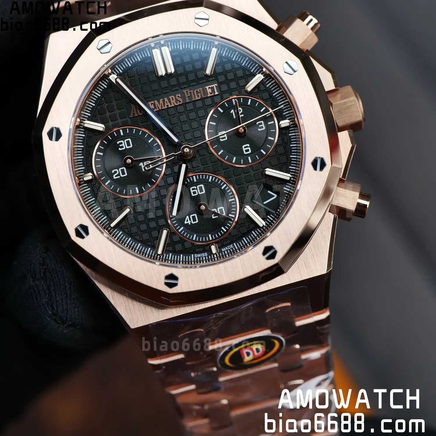AP Royal Oak Chrono 26240 RG DDF 1:1 Best Edition Black Dial on RG Bracelet DD4401 Super Clone Weight (SW Dial) 79 0be7a0a73a6f4d2 AMO Watch
